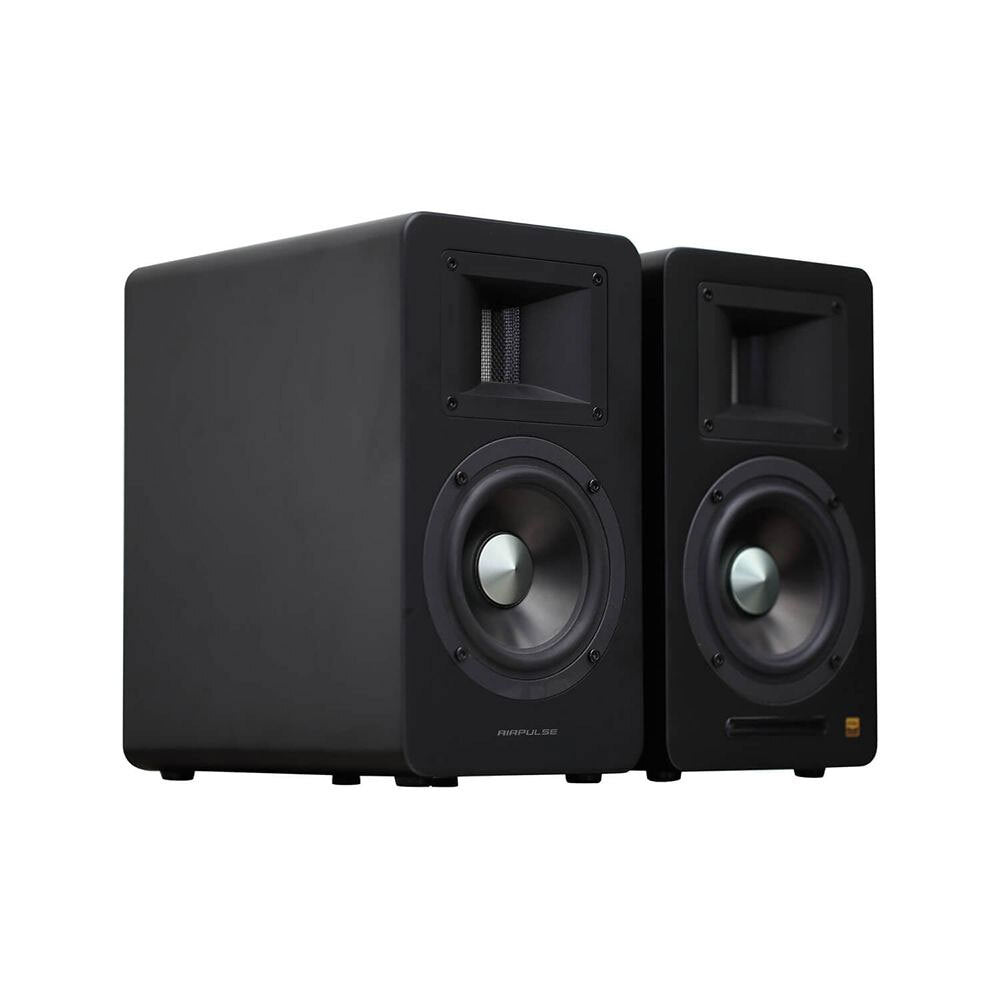 Airpulse A100 Wireless Active Miniature Speakers - Premium Sound Quality, Bluetooth 5.0, Matte Black Finish - Perfect for Home, Office, and Outdoor Entertainment