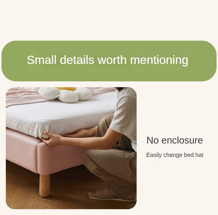 Organic Leather Kids Soft Cloud Bed - Ultra Comfortable & Hypoallergenic Toddler Bed for Nursery, Bedroom, or Playroom - Perfect for Relaxation & Sweet Dreams