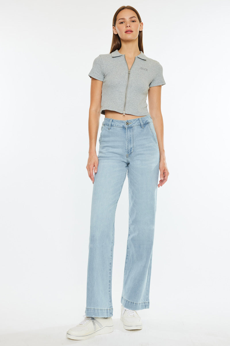 Celine Ultra High Rise Wide Leg Jeans for Women - Stretchy Comfort Denim Pants with Flared Fit | Perfect for Casual Outfits, Date Nights & Street Style Fashion