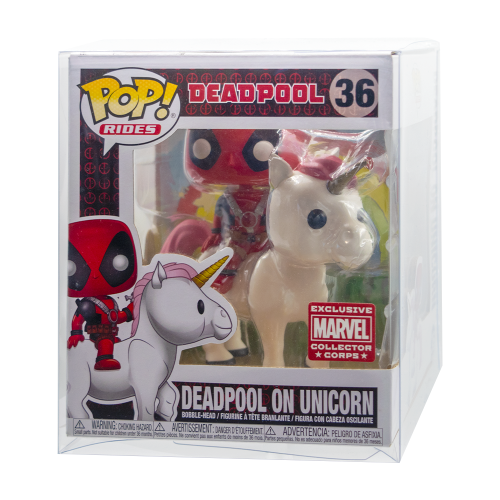 Deadpool on Unicorn & Kylo Ren Tie Fighter PopShield Protectors - Funko Pop Vinyl Figure Protectors for Display & Collection Protection