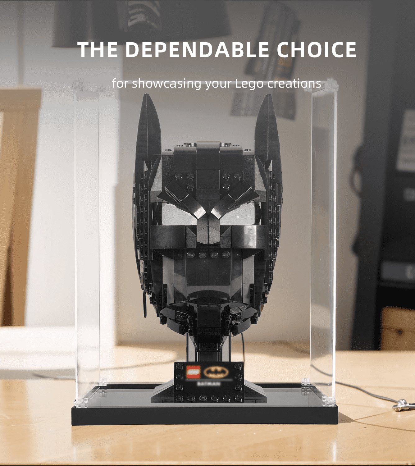 LEGO Batman Cowl 76182 Display Case - Protective Showcase for Collectible LEGO Sets - Perfect for Home Decor, Office Display & LEGO Fan Collections