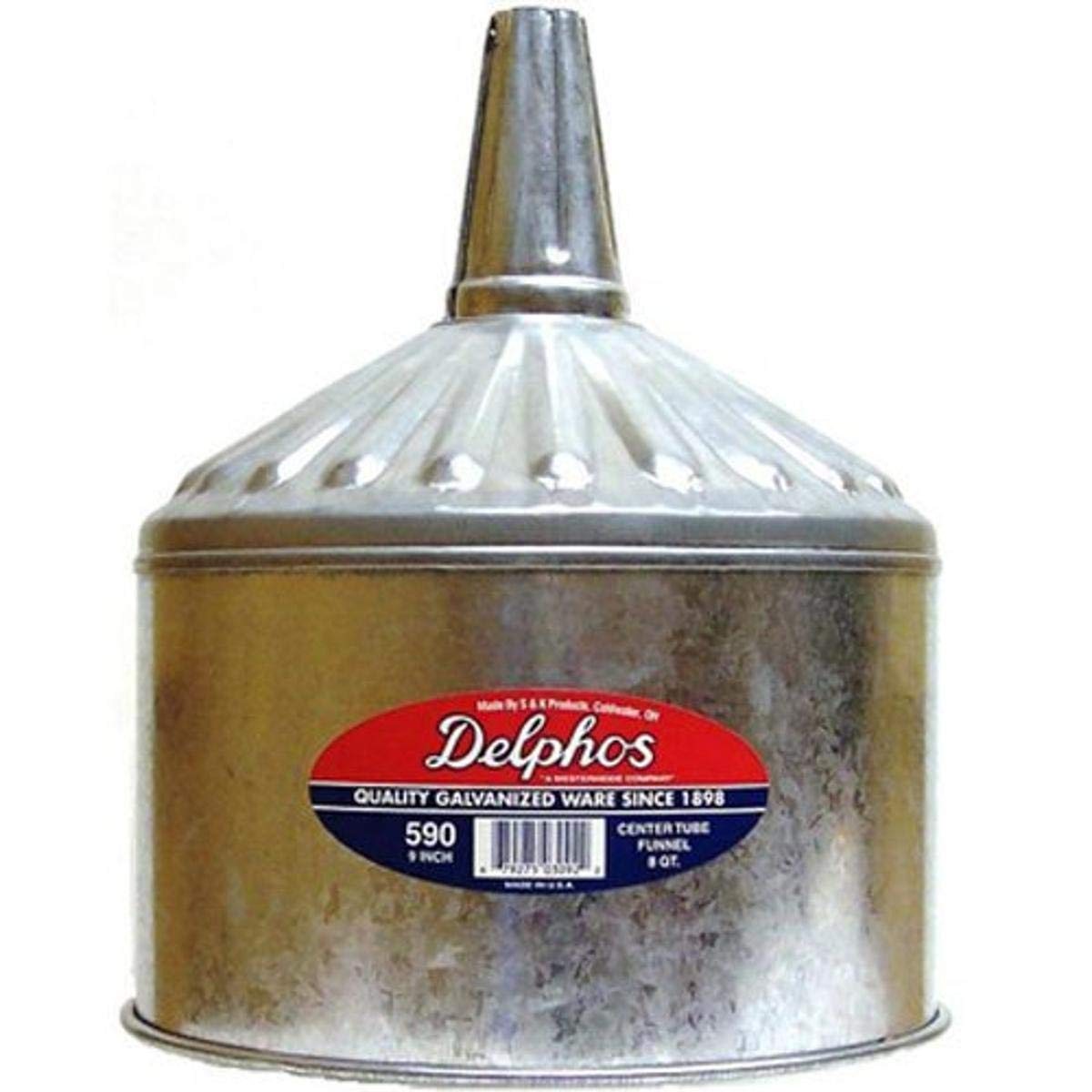 S&K Products 590 Heavy Duty 8 Quart Funnel - Perfect for Automotive Fluids, Kitchen Cooking Oil Transfer, and DIY Home Projects