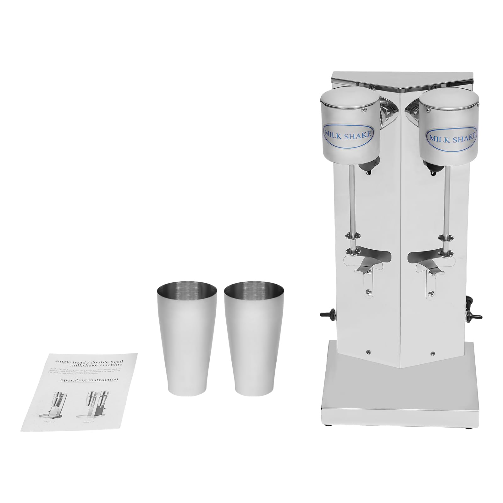 Commercial Double Head Milk Shake Machine 180W x 2 - Stainless Steel Protein Shake & Smoothie Mixer for Gym, Restaurant, Cafe, or Home Use - Perfect for Making Protein Shakes, Fruit Smoothies, and Healthy Drinks