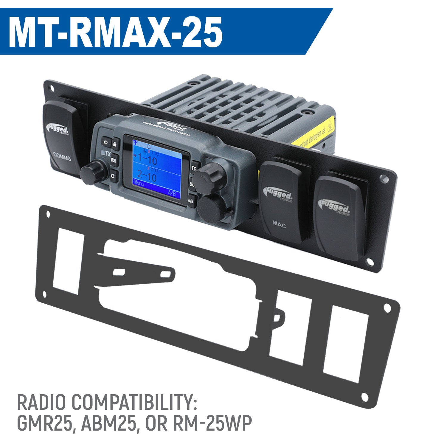 Yamaha Wolverine RMAX Mobile Radio & Rocker Switch Mount Kit - Heavy Duty ATV UTV Accessory for Off-Road Adventure & Hunting