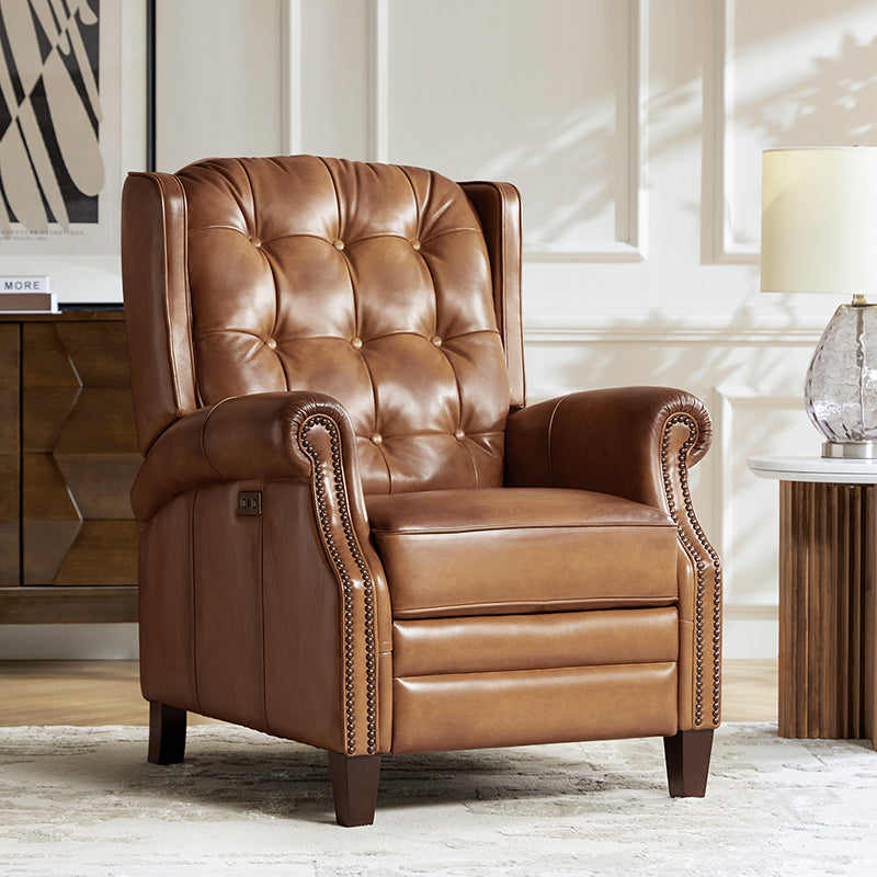 Premium Ruben Buttery Soft Leather Power Recliner Chair - Ergonomic Living Room Furniture for Relaxing, Watching TV & Napping