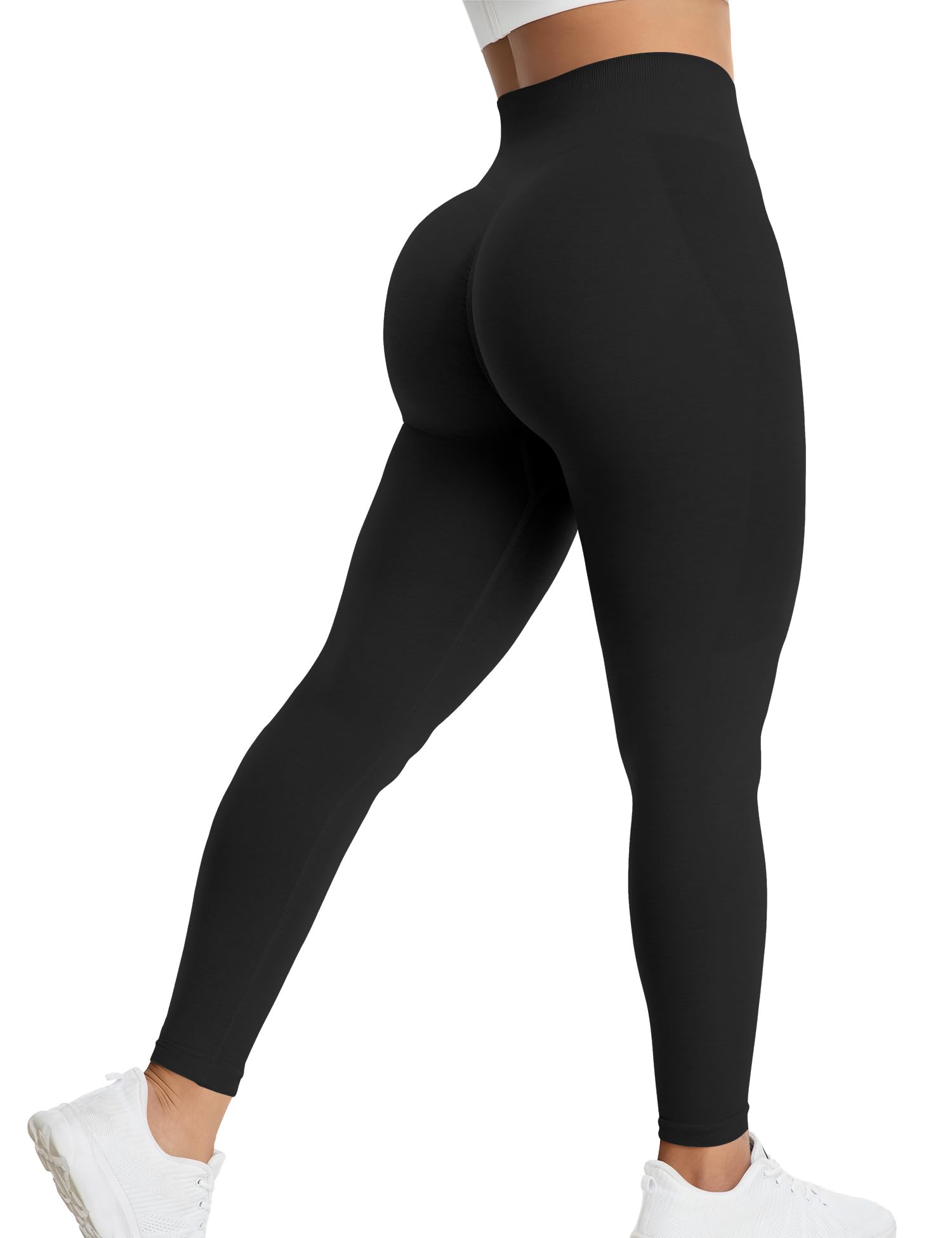 HIGORUN Women's Seamless High Waist Yoga Pants - Tummy Control Scrunch Butt Lifting Workout Leggings for Gym, Running & Lounge Wear
