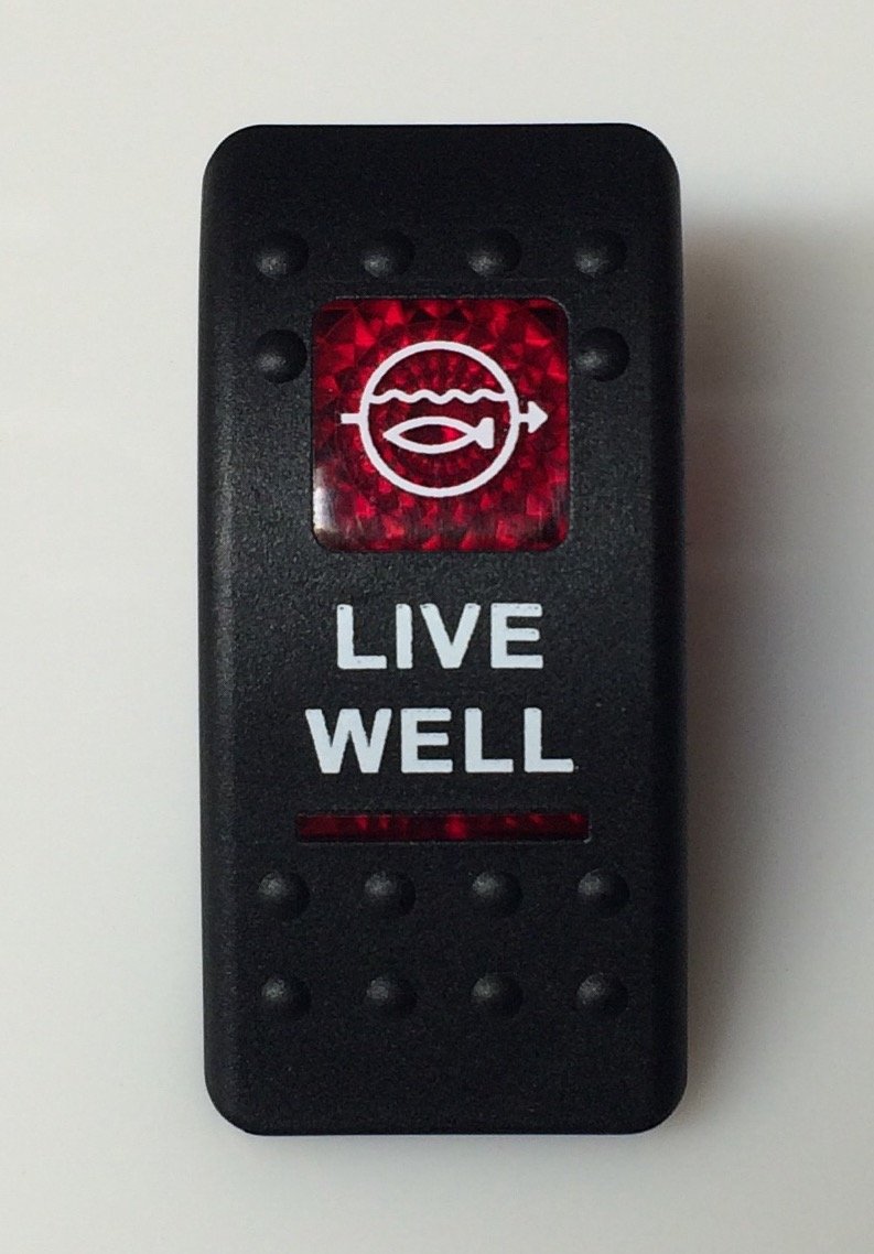 Euro Rocker Marine Switch Cover for Live Well - Waterproof Boat Switch Protector for Fishing & Marine Applications