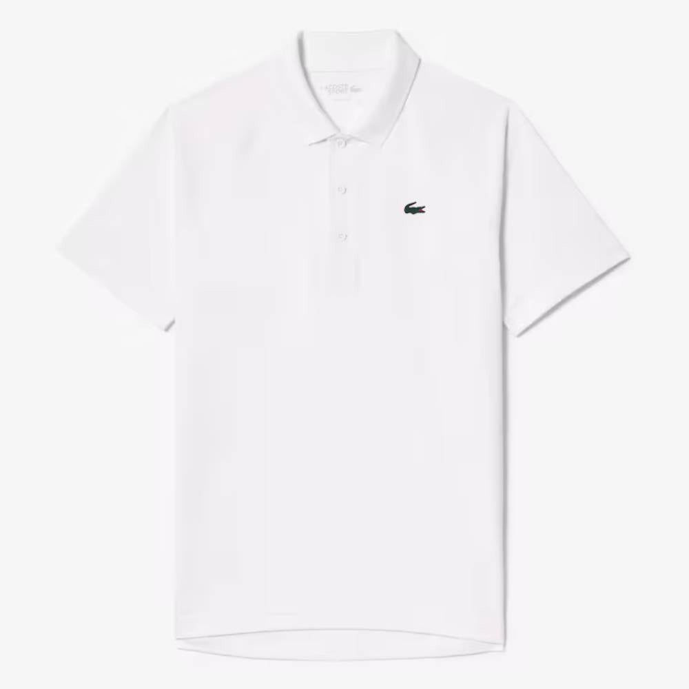 Lacoste Men's Rip Resistant Tennis Polo Shirt - Classic White Cotton Short Sleeve Performance Top for Casual, Golf & Summer Wear