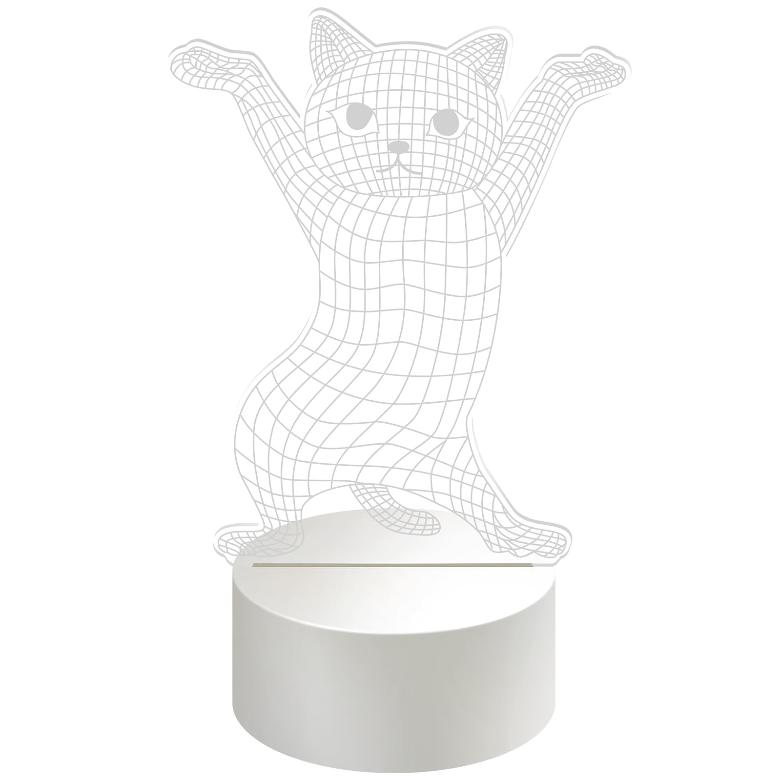 Funny Dancing Cat Night Light - 3D Illusion Dimmable LED Lamp for Cat Lovers | Cute Bedside Decor with Soft White Light | Perfect Gift for Bedroom, Nursery, or Home Office