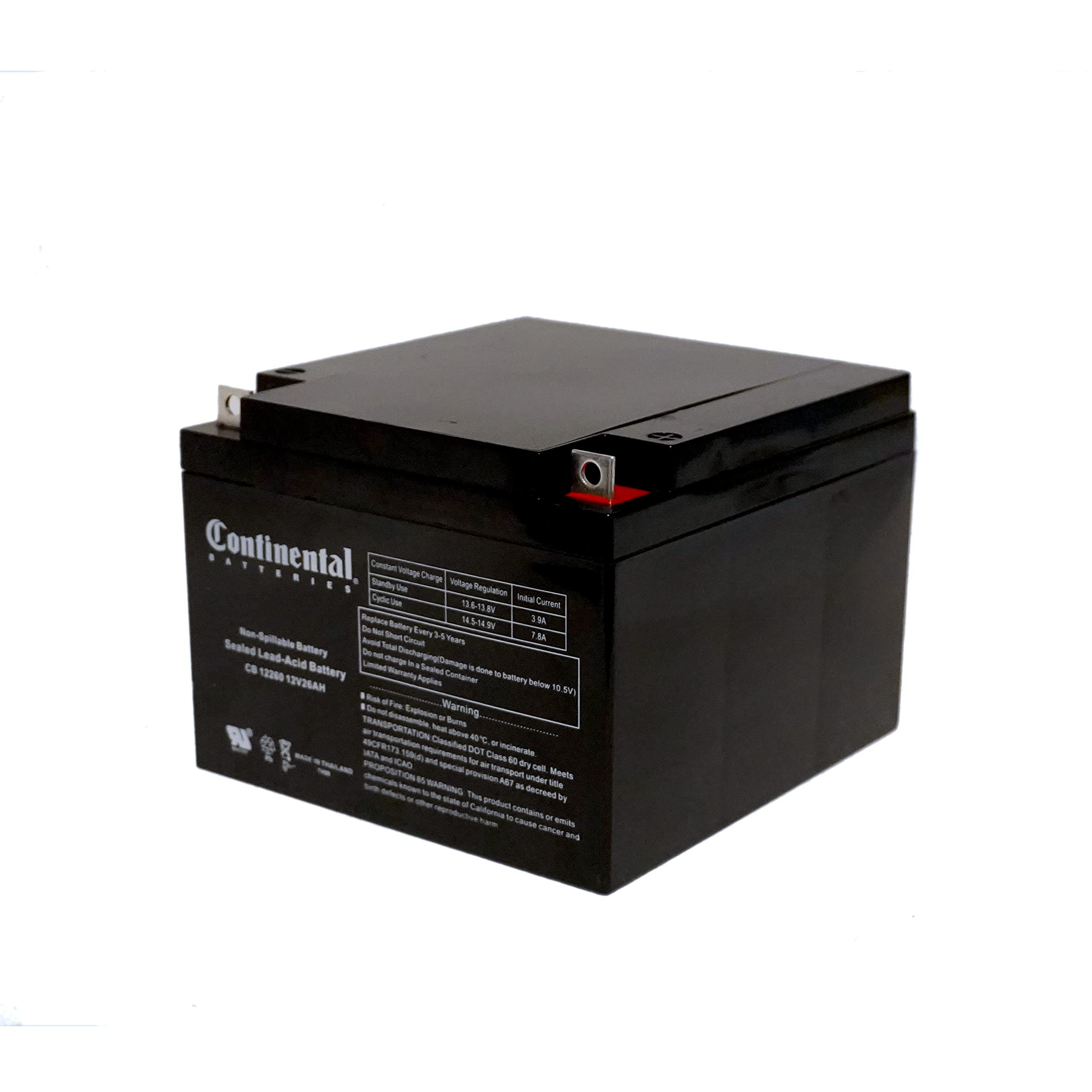 MK Battery ES26-12 Deep Cycle AGM Battery - 12V 26Ah Replacement for Wheelchairs, Scooters & Solar Systems - Perfect for Mobility Devices & Off-Grid Power Storage