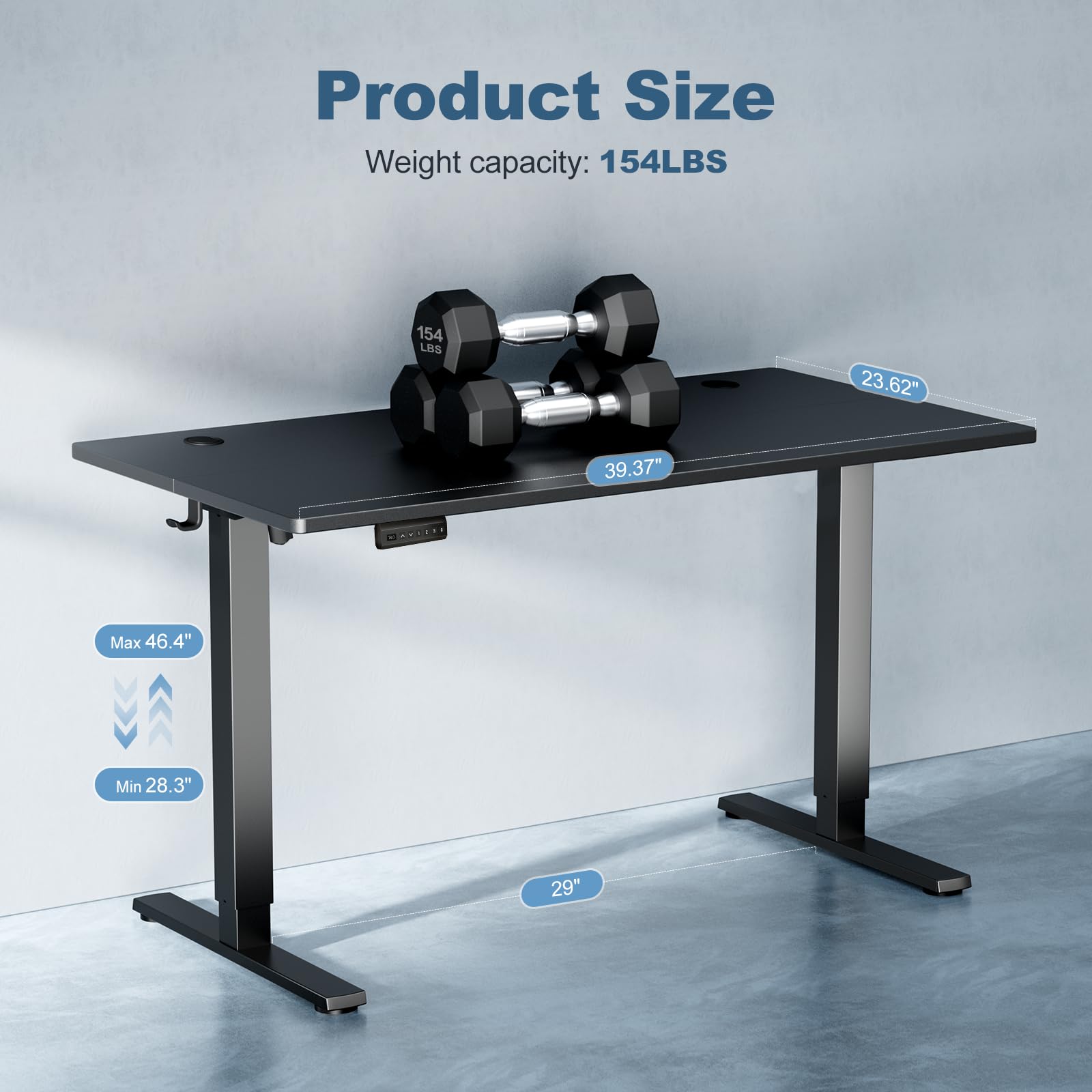 NEWBULIG Adjustable Height Standing Desk - Ergonomic Computer Workstation for Office, Gaming, Study & Meetings | Perfect for Home Office, Classroom & Conference Room