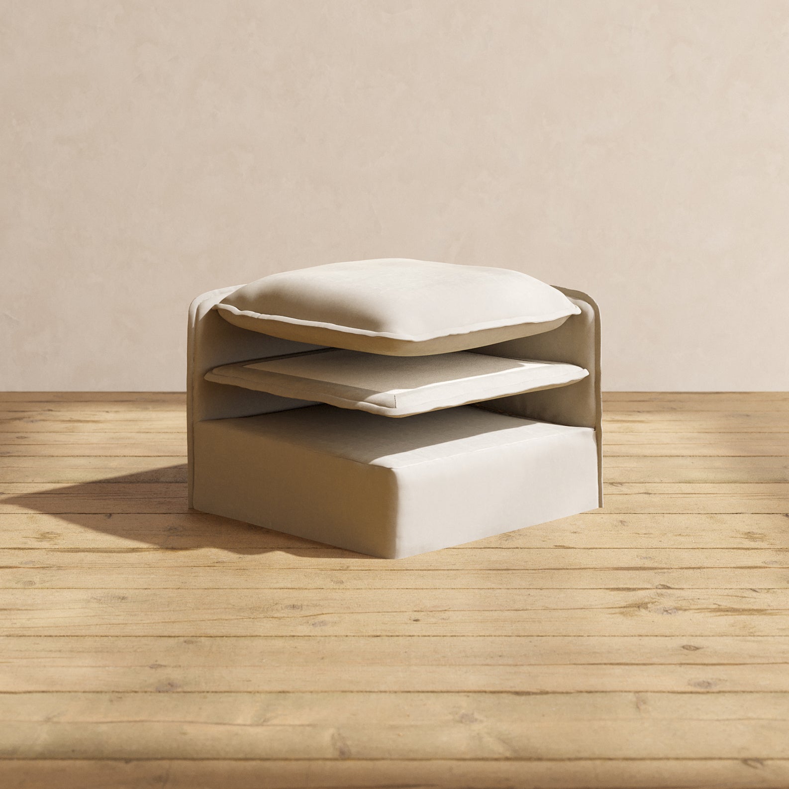 Premium Velvet Corner Chair Cushion Set - Soft & Comfortable Dune Color - Perfect for Living Room, Bedroom, or Office Seating