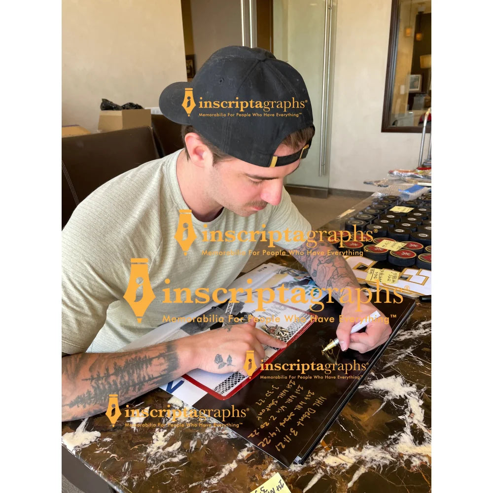 Logan Thompson Autographed Vegas Golden Knights 16x20 Photo with Inscription - Limited Edition #D/10 with IGM COA - Perfect for Hockey Fans, Sports Memorabilia Collectors, and Home Decor