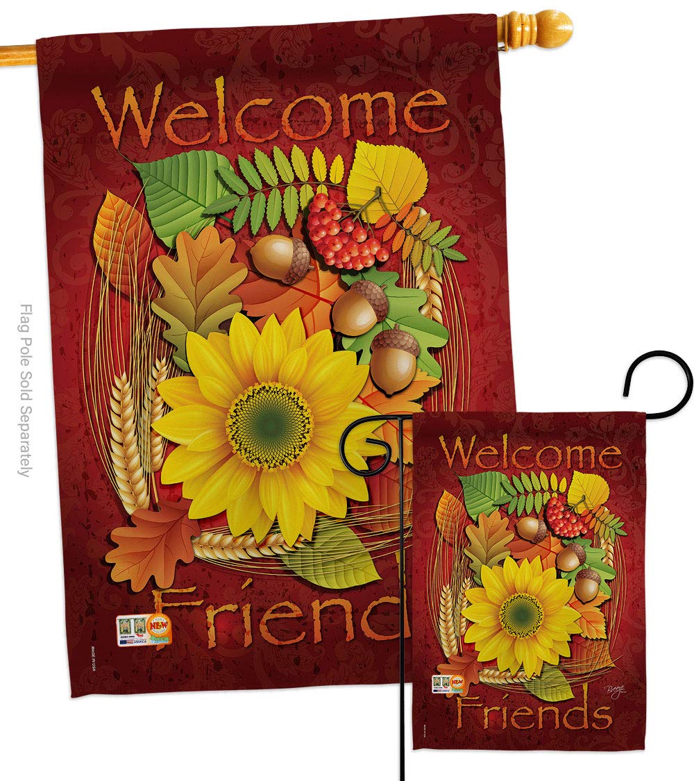 Breeze Decor Fall Harvest Flags Set - House & Garden Decor for Autumn