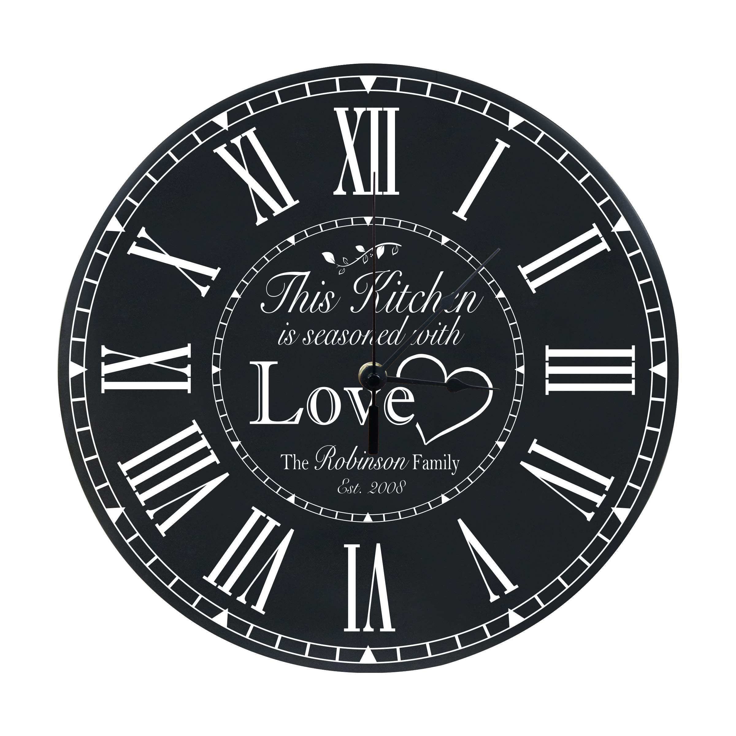 LifeSong Milestones Personalized 12-Inch Family Wall Clock - Perfect for Living Room, Bedroom, Kitchen & Office Decor | Unique Housewarming & Couples Gift Idea | Elegant Black Finish for Any Home Style