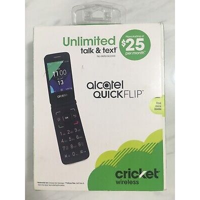 Alcatel QUICKFLIP 4GB Silver Unlocked Flip Phone for Cricket Wireless - GSM Compatible for Seniors & Emergency Use