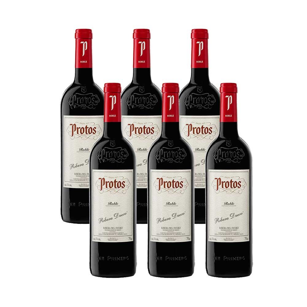 Protos Roble Red Wine - Premium Spanish Tempranillo - 6 Bottles Case - Perfect for Dinner Parties & Gifting