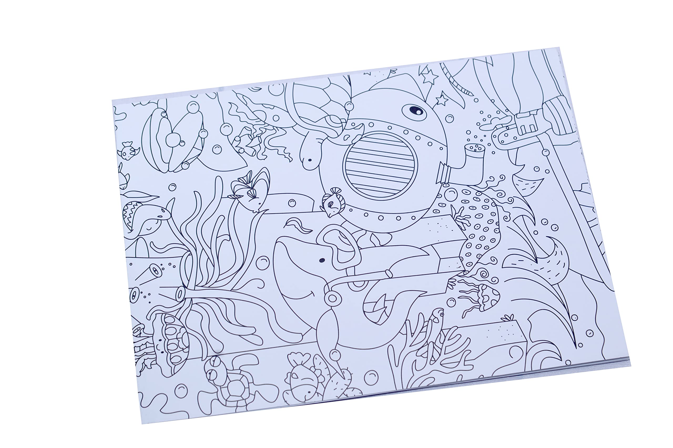 Large Coloring Poster 27x40 Inches - Durable & Resistant Paper for Kids & Adults - Includes Folder & 2 Sticker Sheets - Perfect for Family Art Time, Classroom Activities & Creative Gift