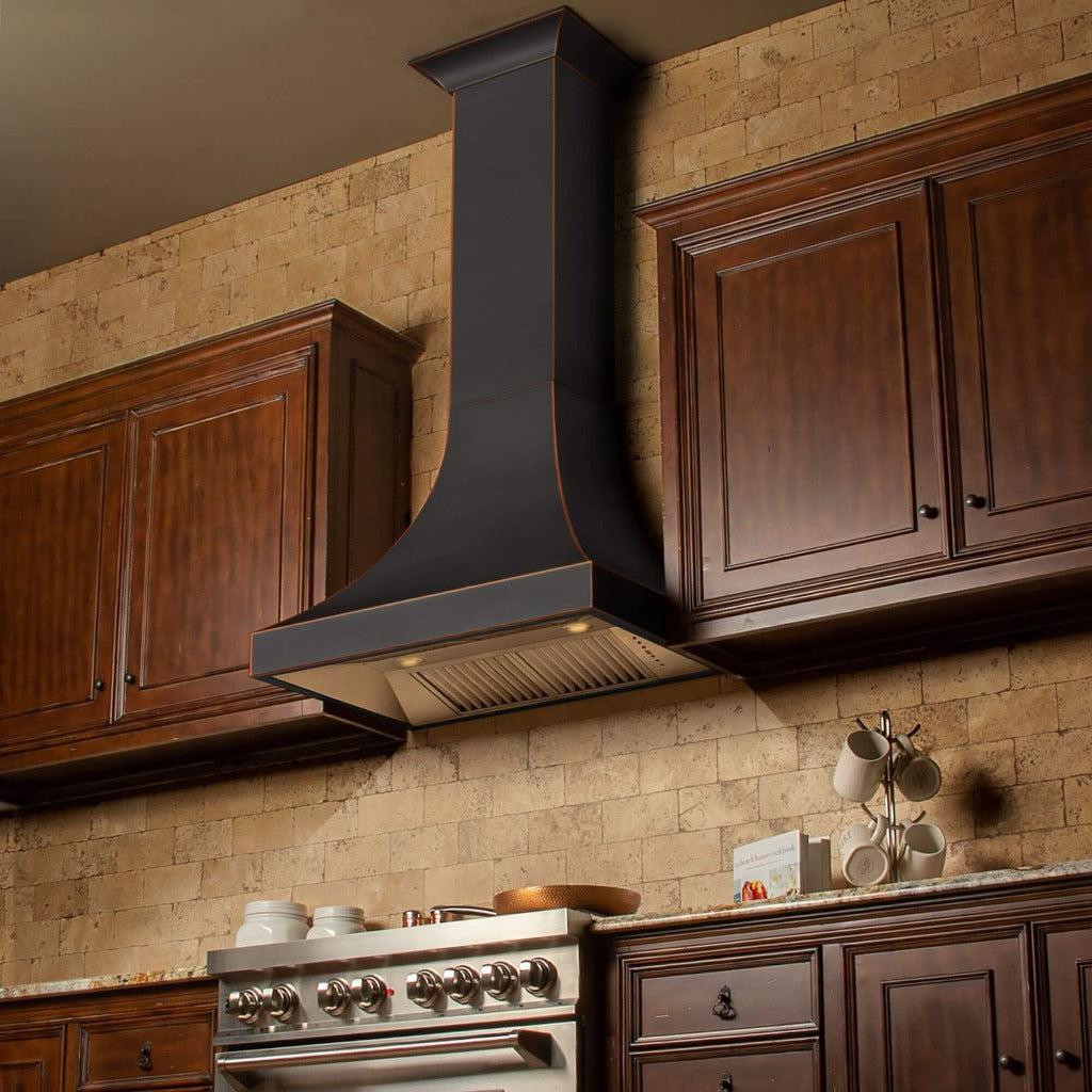 ZLINE 8632B Designer Series Oil Rubbed Bronze Wall Mount Range Hood - 36 Inch Kitchen Vent Hood with Powerful CFM for Modern Home Cooking