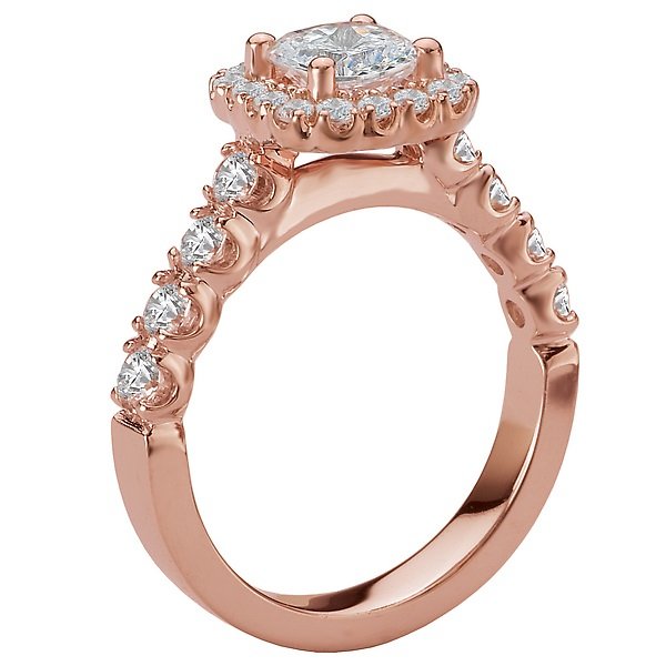 14KT 3/4 CTW Diamond Cushion Halo Engagement Ring Setting for Cushion or Round Cut Stones - Perfect for Wedding, Proposal & Anniversary Gifts