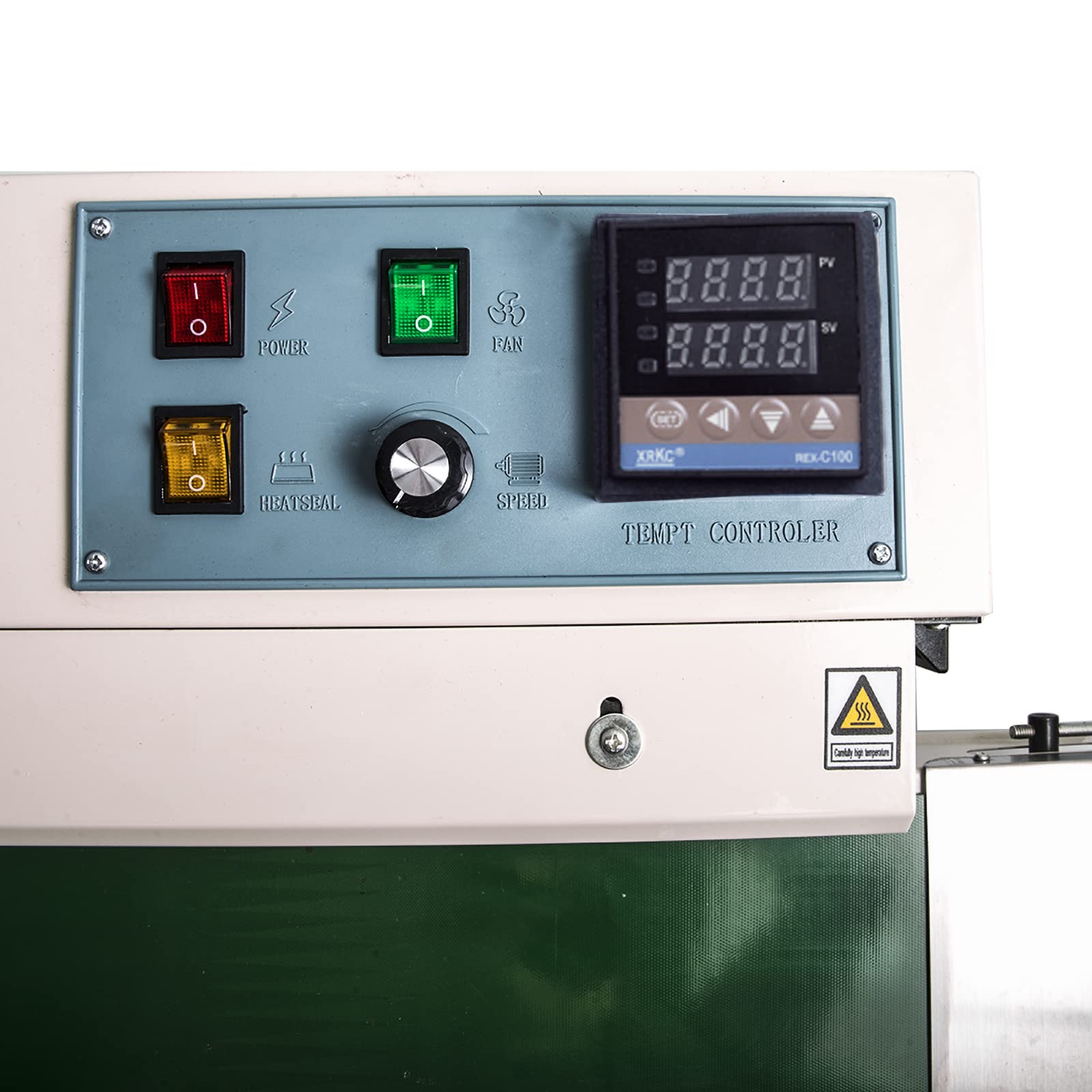 FR-900 Automatic Horizontal Continuous Sealing Machine for Plastic Bags - Heat Sealer with Stamp Coding Function | Ideal for Food Packaging, Retail & E-commerce Businesses