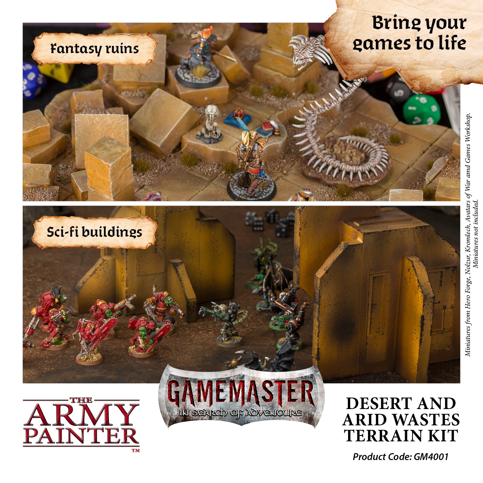 GameMaster Terrain Kit: Desert & Arid Wastes - Miniature Scenery for Tabletop RPGs & Wargaming - Perfect for D&D, Warhammer & Fantasy Battles