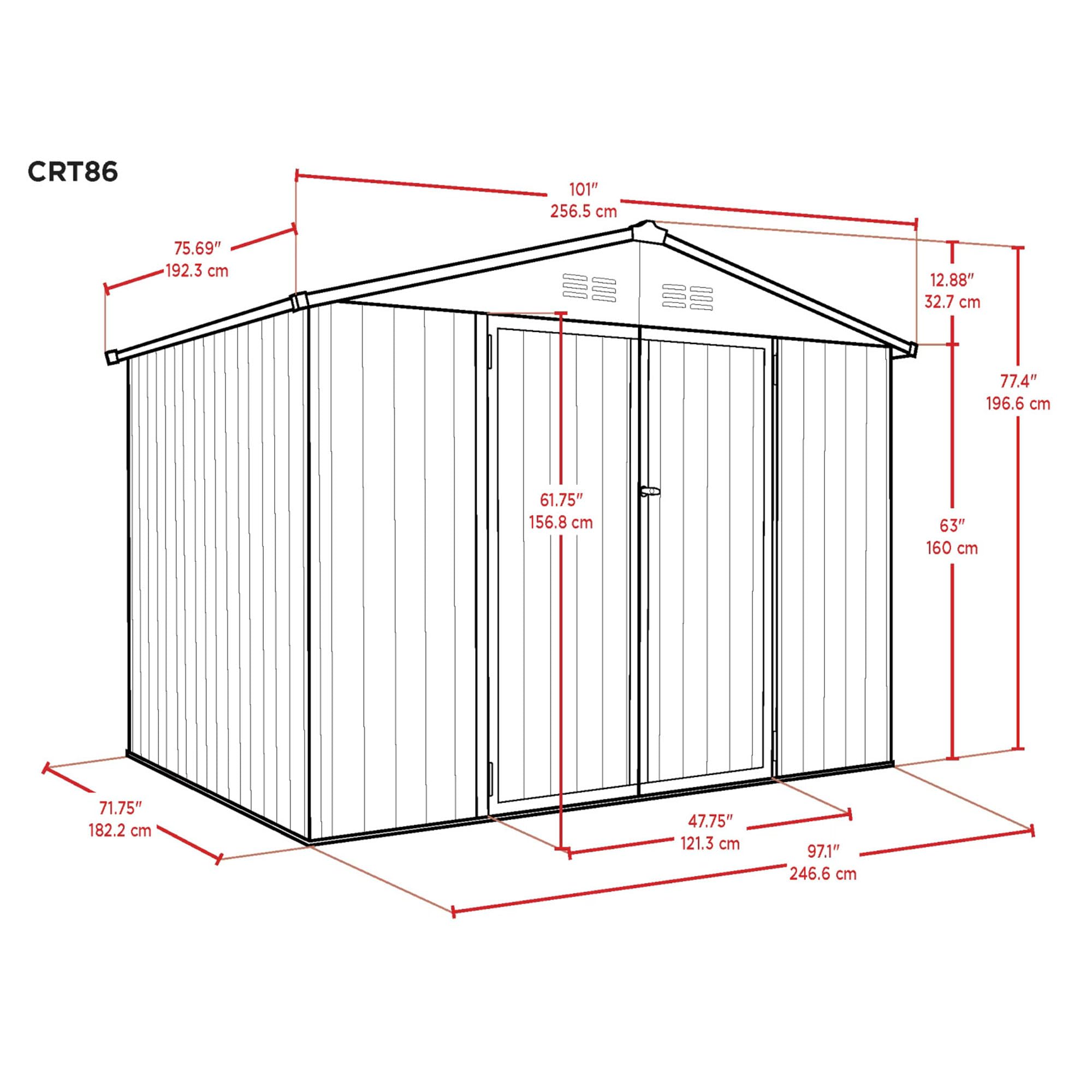 Galvanized Steel Outdoor Storage Shed with Lockable Doors - 8x6 Tan Metal Shed for Backyard, Patio, Garden | Secure Storage for Bikes, Grills, Tools, Toys & Camping Gear | Weather-Resistant Lawn & Garden Shed for Home Organization