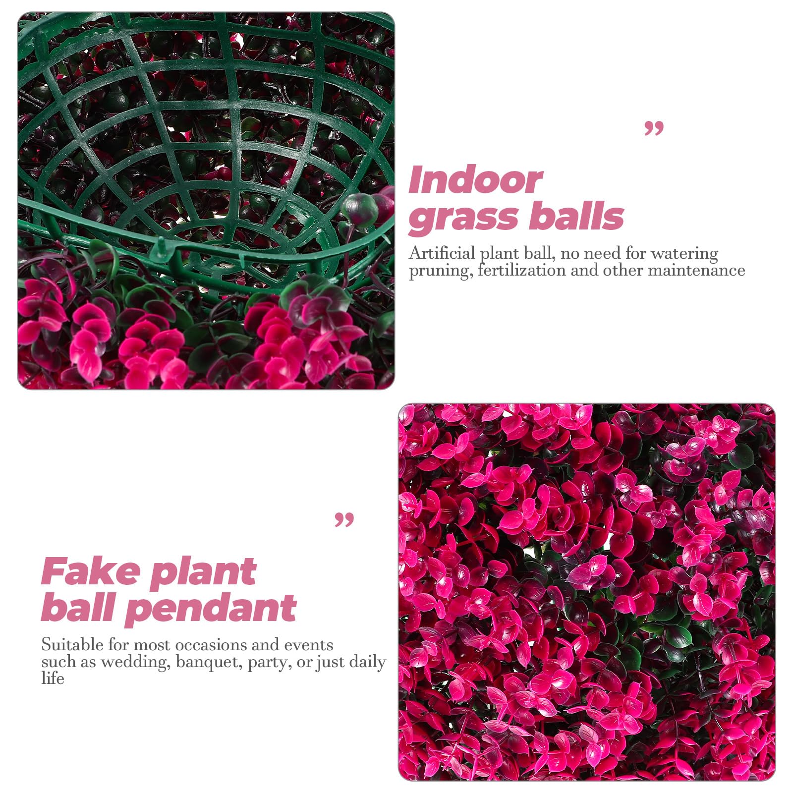 EXCEART Artificial Topiary Balls - Faux Eucalyptus Leaf Grass Decorative Balls for Ceiling, Backyard, Balcony, Garden, Wedding & Home Decor - Perfect for Indoor/Outdoor Use