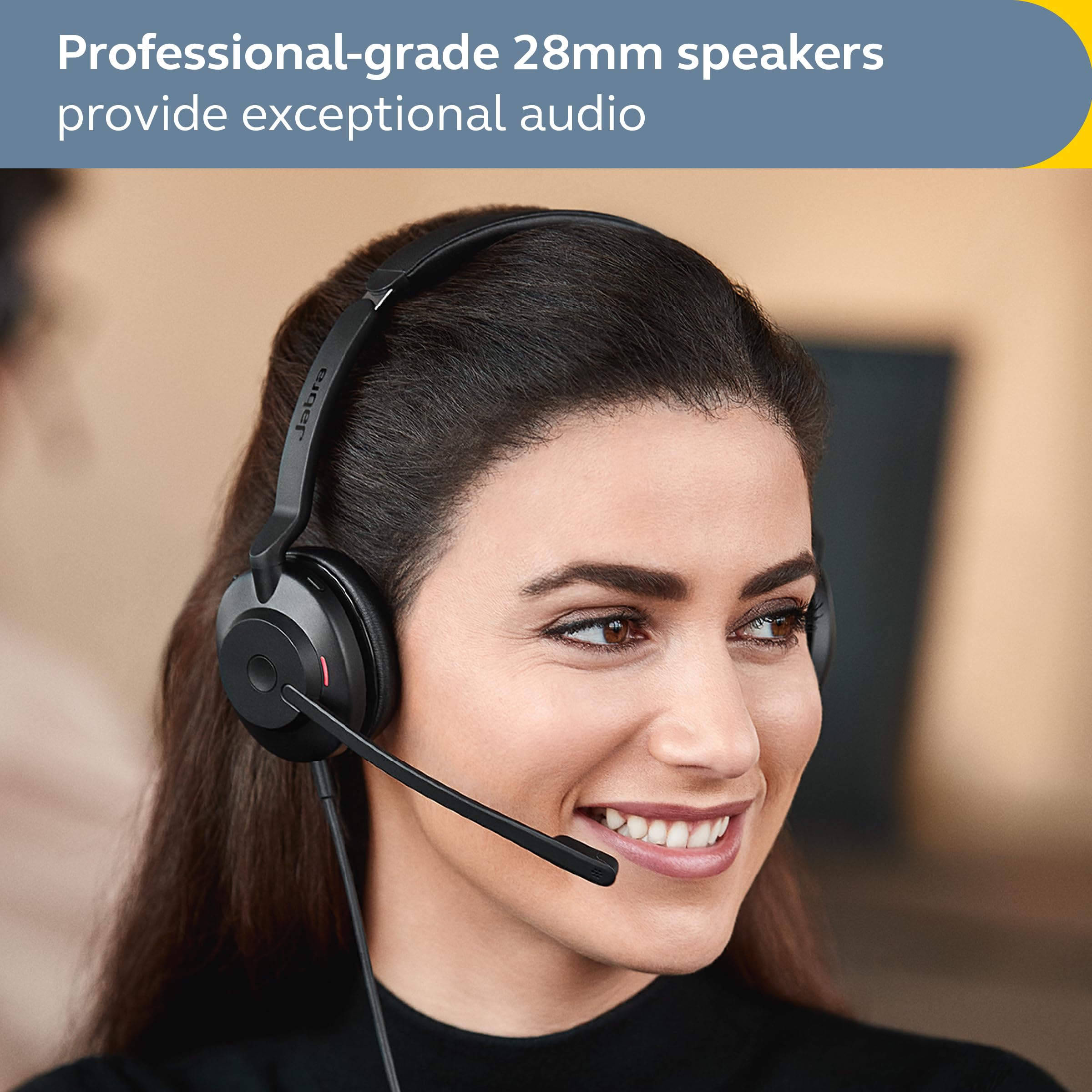 Jabra Evolve2 30 SE Wired Stereo Noise Cancelling Headset with 2-Mic Call Technology & USB-A Cable - Compatible with Zoom, Google Meet, Microsoft Teams & UC Platforms - Perfect for Home Office, Remote Work & Online Meetings - Black