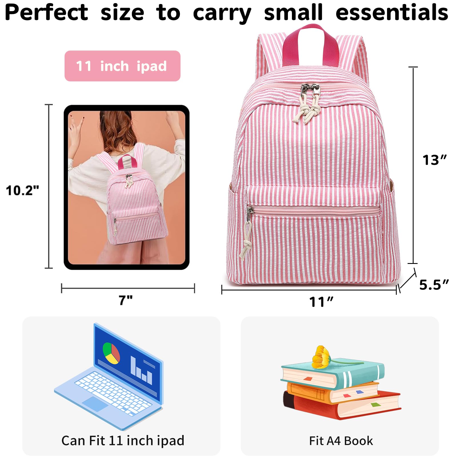 Bluboon Girls Mini Backpack for Women & Teens - Cute Small Backpack Purse for School, Travel & Daily Use | Lightweight Casual Bookbag for College, Work & Outings