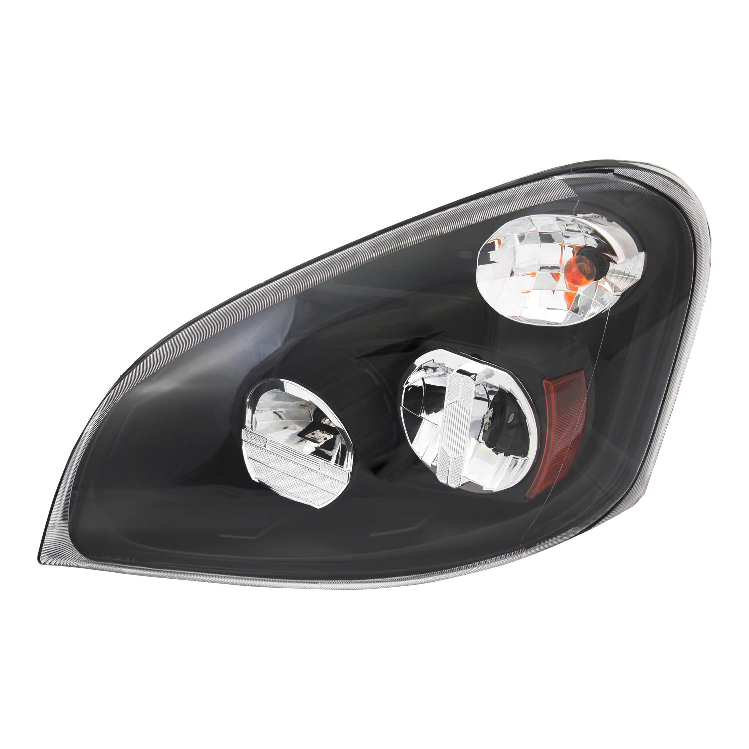 LED Headlights for Freightliner Cascadia Trucks 2015-2016 - Black Housing with Bulbs - Direct Replacement for OE# A0651907002 - Perfect for Night Driving & Heavy-Duty Trucking