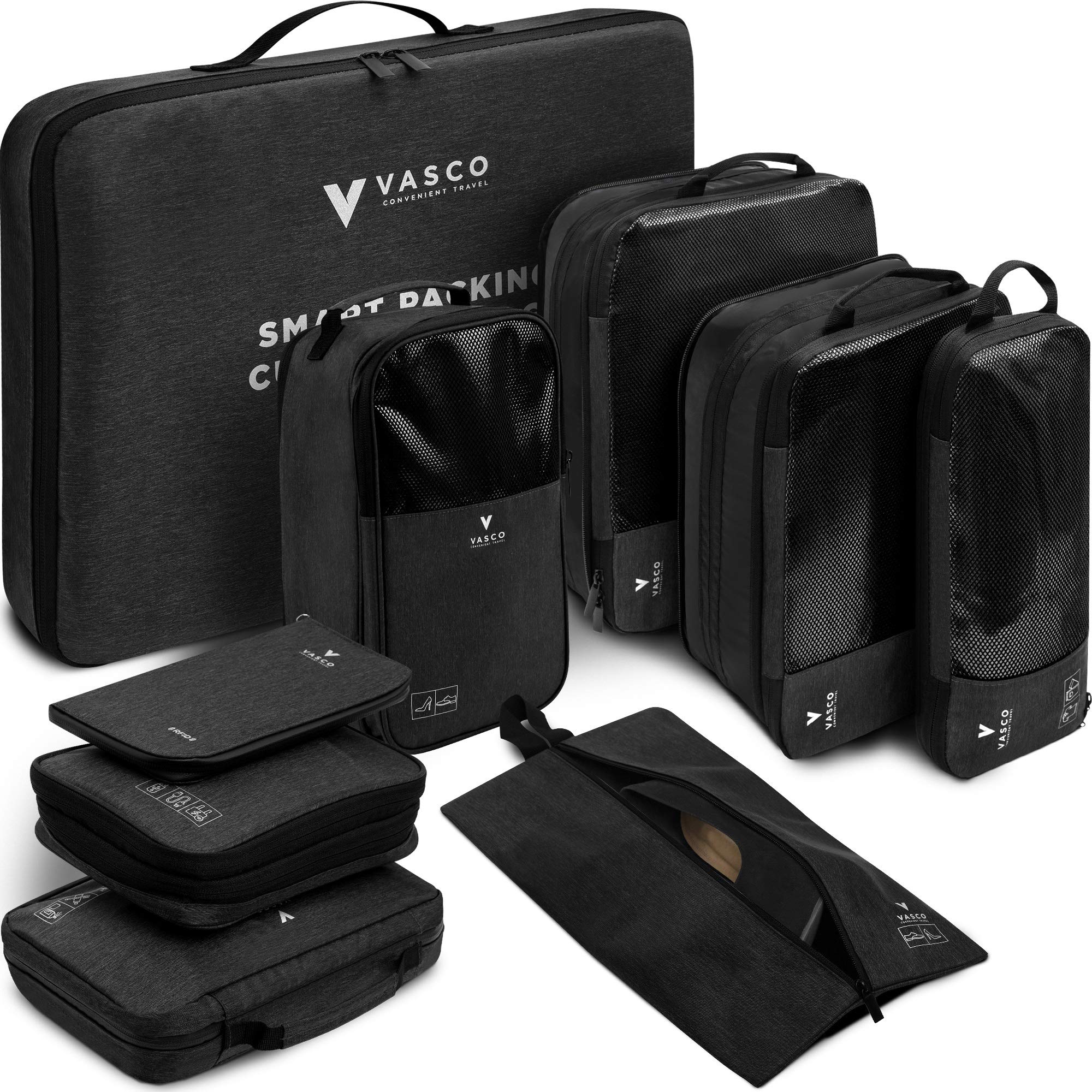 VASCO Travel Compression Packing Cubes - Space Saving Organizers for Suitcases & Backpacks | Perfect for Business Trips, Vacations & Weekend Getaways