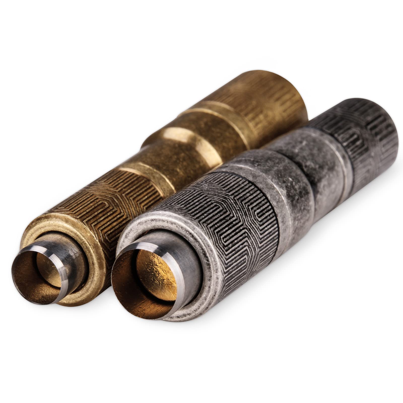 Premium Silver Cigar Punch - Portable Retro Engraved Double Hole Cutter for Cigars | Perfect for Outdoor Smoking, Travel & Gifts