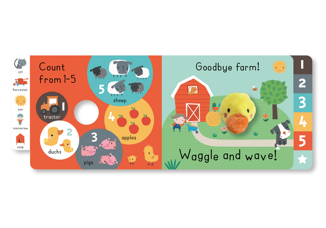 Waggle and Wave Farm Numbers Puppet Board Book - Interactive Learning Toy for Toddlers & Preschoolers | Fun Counting & Animal Recognition for Early Childhood Education