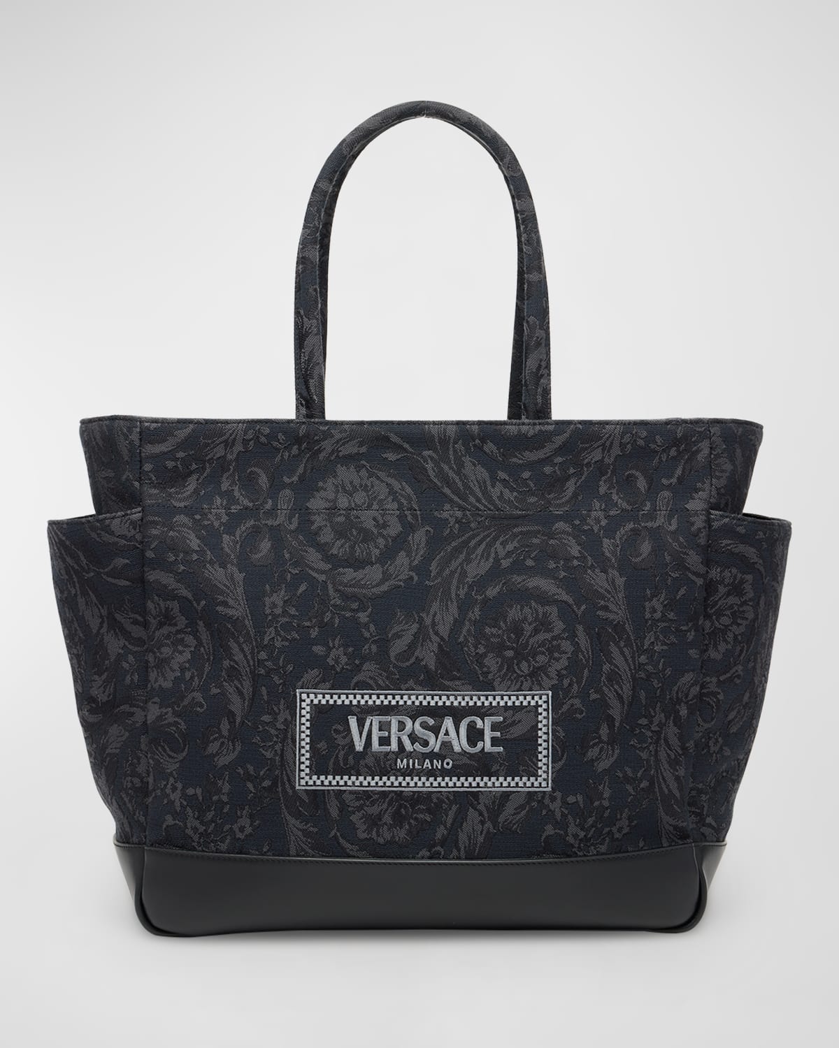 Baroque Jacquard Diaper Tote Bag - Stylish Baby Essentials Organizer for Moms | Perfect for Nursery, Travel & Shopping
