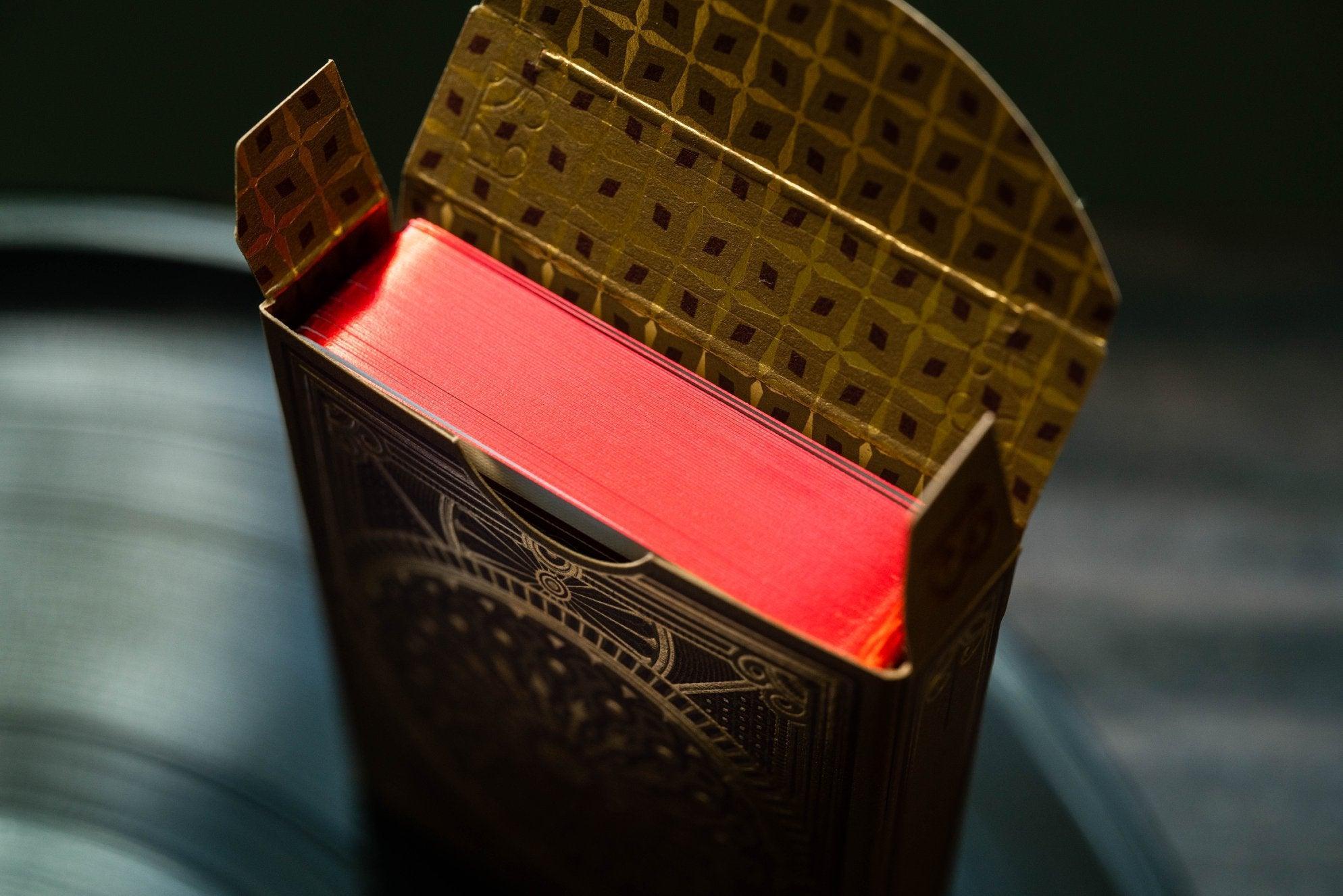 Premium Gilded Bicycle Scarlett Playing Cards Set by Kings Wild Project - Luxury Poker Cards for Magic Tricks, Cardistry & Collectors (Elegant Gift for Game Nights & Special Occasions)