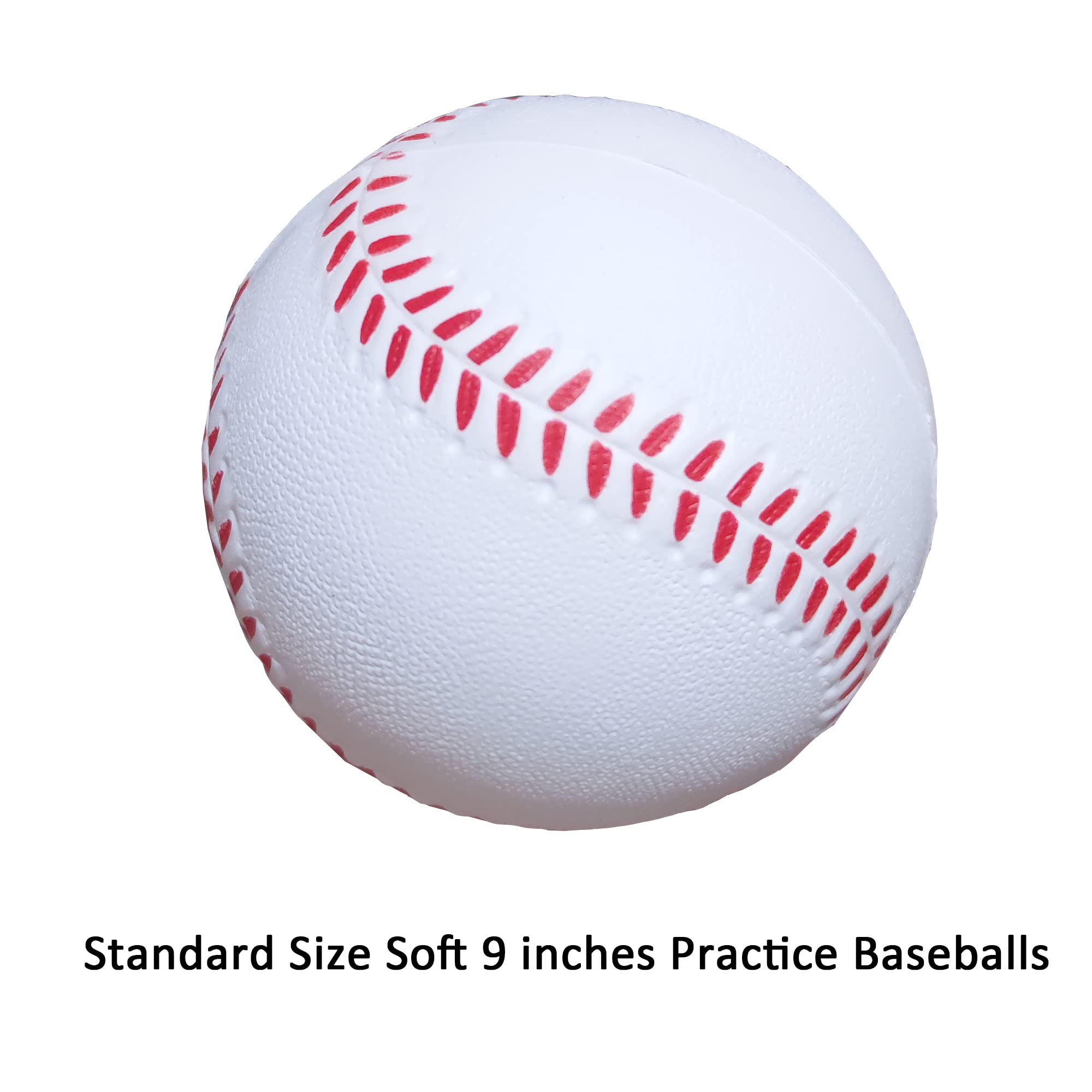 HPWFHPLF 12 Pack Standard Size 9 Inch Soft Training Baseballs - Reduced Impact Safety Practice Baseballs for Beginners & Youth | Perfect for Backyard Practice, Batting Drills & Baseball Training