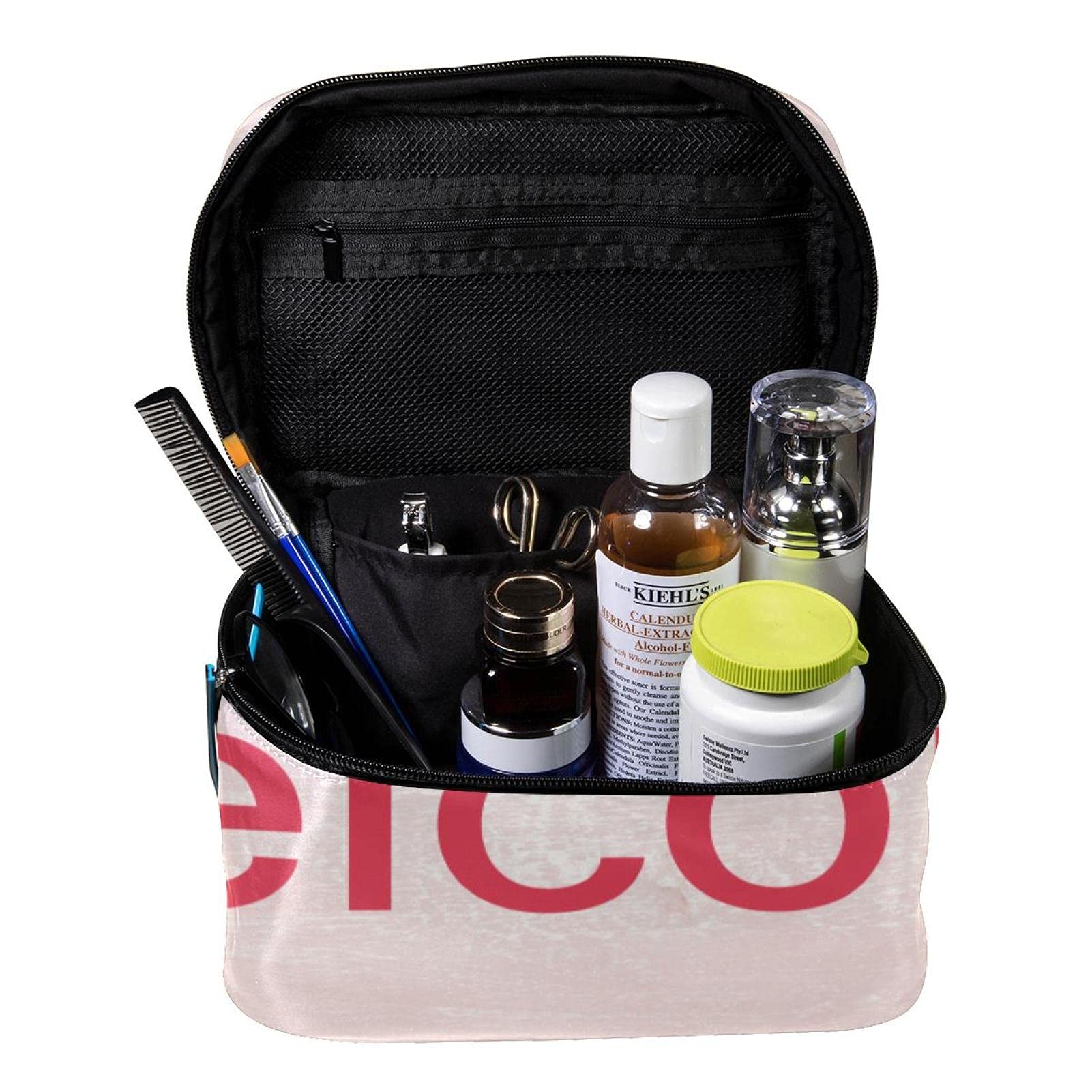 Floral Print Large Travel Makeup Bag - Waterproof Cosmetic Organizer with Zipper for Women & Girls | Perfect for Vacation, Gym, Beach Trips & Daily Use