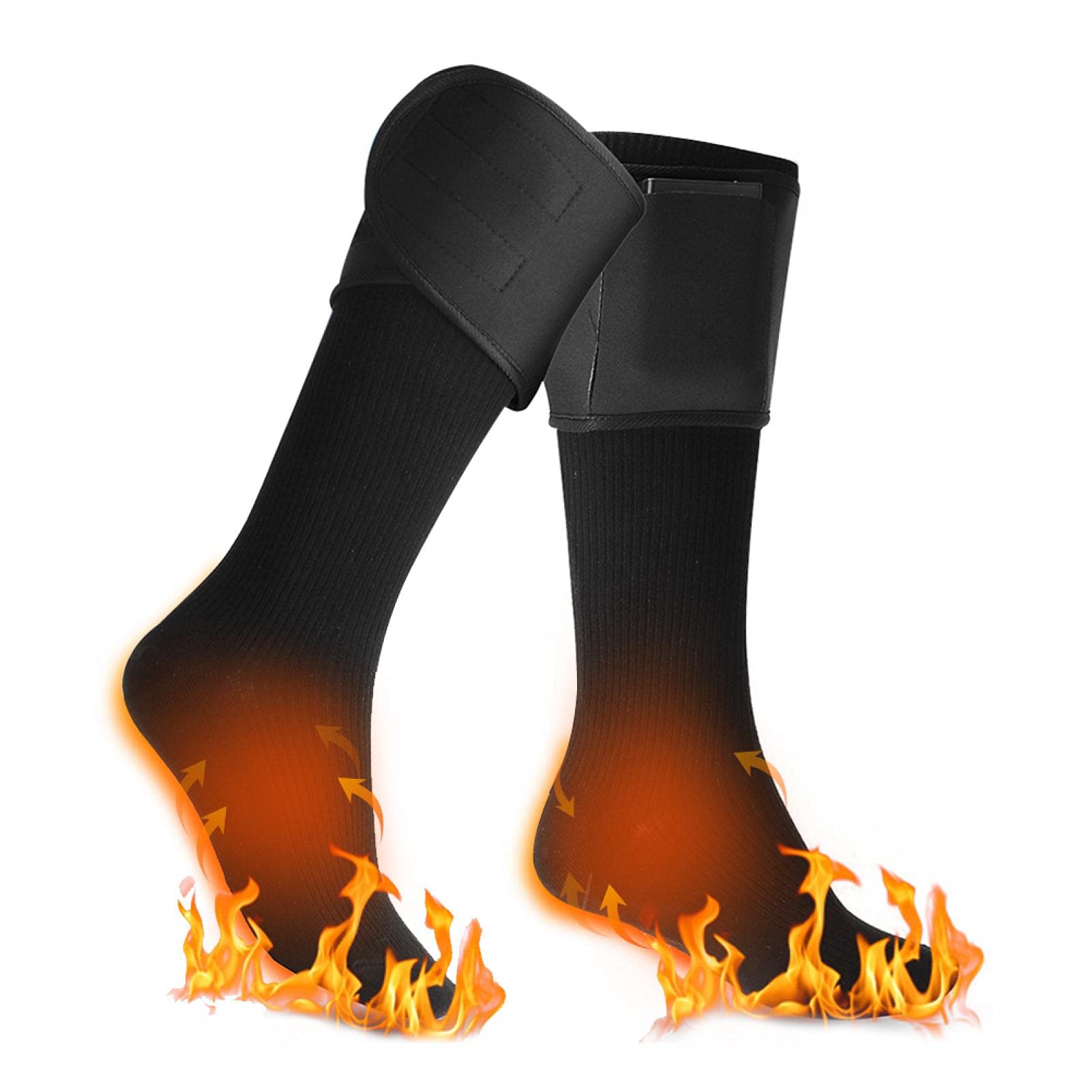 CALIDAKA Rechargeable Electric Heated Socks for Men & Women - Battery Powered Washable Winter Warm Socks for Skiing, Hiking, Camping, Fishing & Outdoor Activities - Perfect for Cold Weather & Arthritis Relief