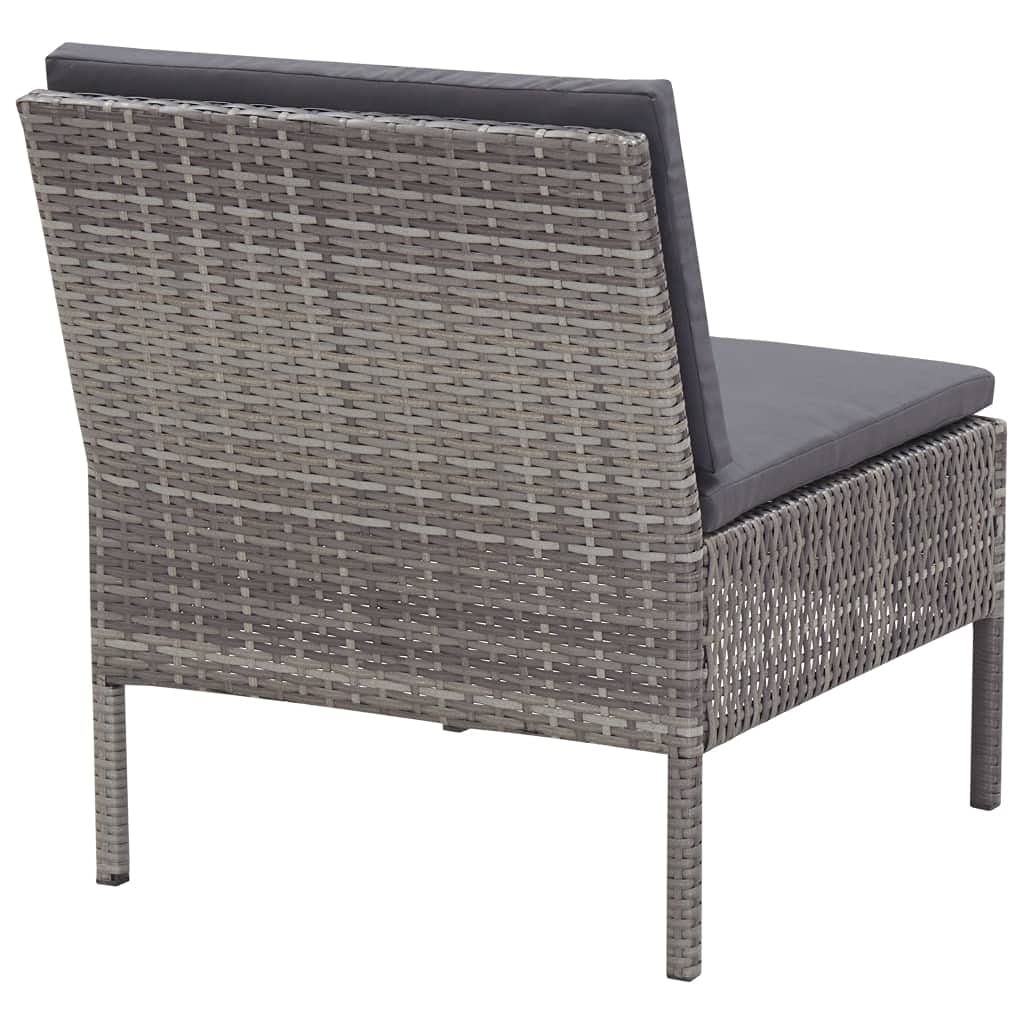 Premium 3-Piece Outdoor Lounge Set – Gray Poly Rattan Patio Furniture with Thick Cushions | Weather-Resistant, Lightweight & Easy to Clean | Perfect for Backyard, Poolside or Garden Relaxation
