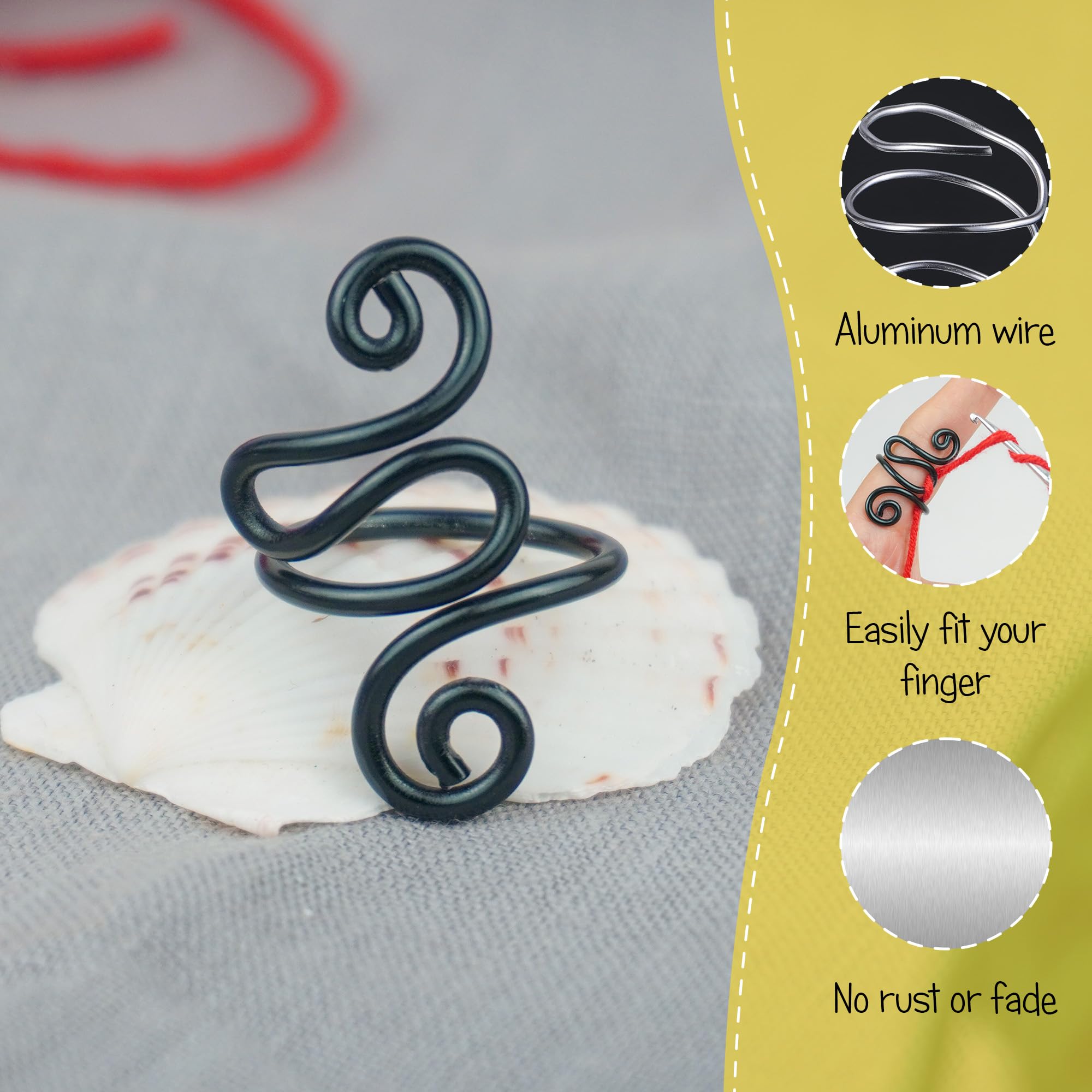 Handmade Crochet Tension Ring for Left-Handed Crocheters - Yarn Tension Control Finger Ring for Women | Perfect Birthday, Valentine's Day & Crafting Gifts for Wife & Crochet Lovers | Ideal for Knitting, Yarn Projects & DIY Handmade Crafts