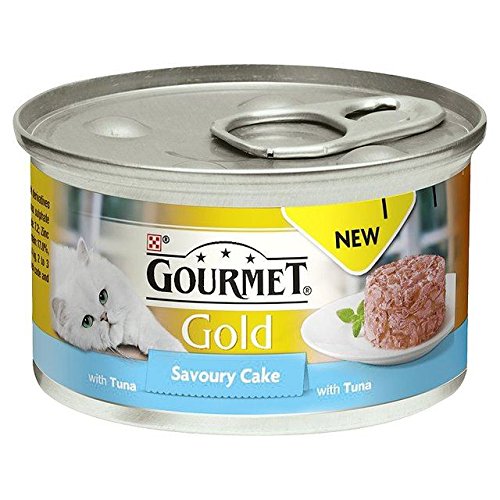 Premium Gold Savoury Cake Adult Cat Food with Tuna - 85g (Pack of 4) | High-Protein Wet Cat Treat for Indoor & Outdoor Cats | Perfect for Mealtime, Training Rewards & Special Occasions