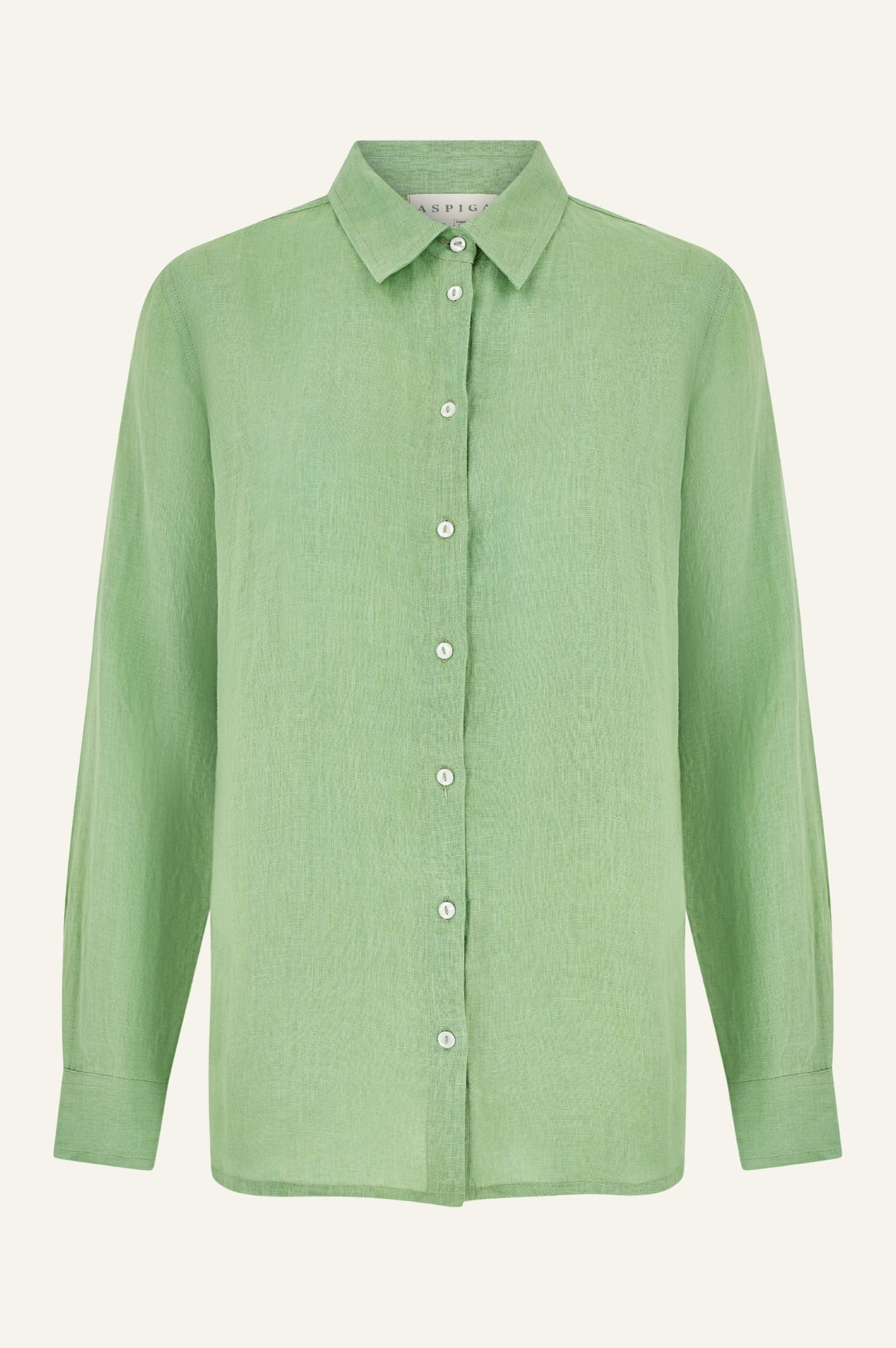 Women's Linen Shirt - Breathable & Lightweight Summer Top in Leaf Green | Casual Wear, Beach Outfit & Office Attire