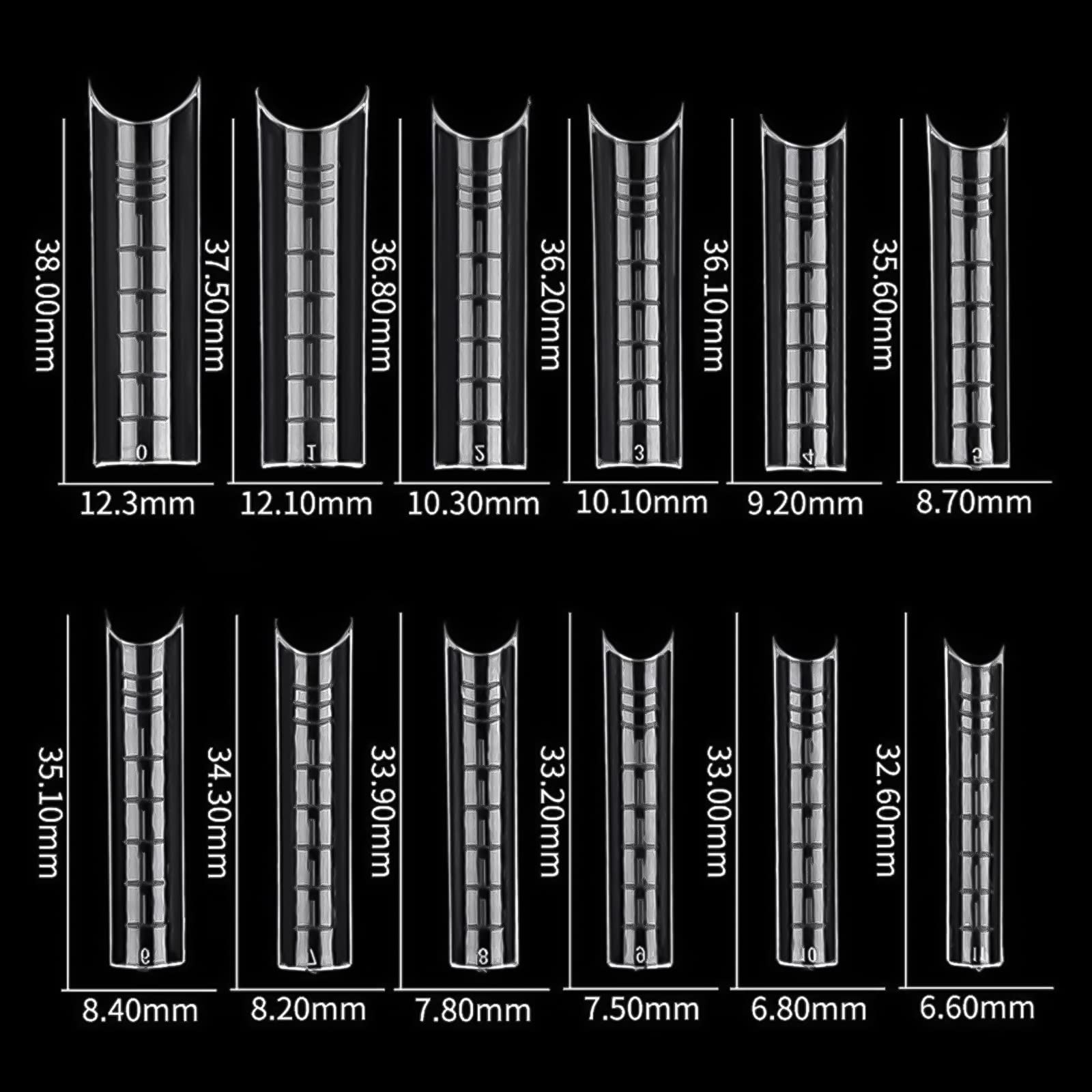 NAISKA 120Pcs Clear Acrylic Coffin Nail Forms Set - 12 Sizes Gel Nail Extension Mold Kit with Dual-Ended Polygel Brush, 7-Way Nail File & 5 Nail Tools | Professional DIY Manicure & Nail Art Supplies for Salon & Home Use