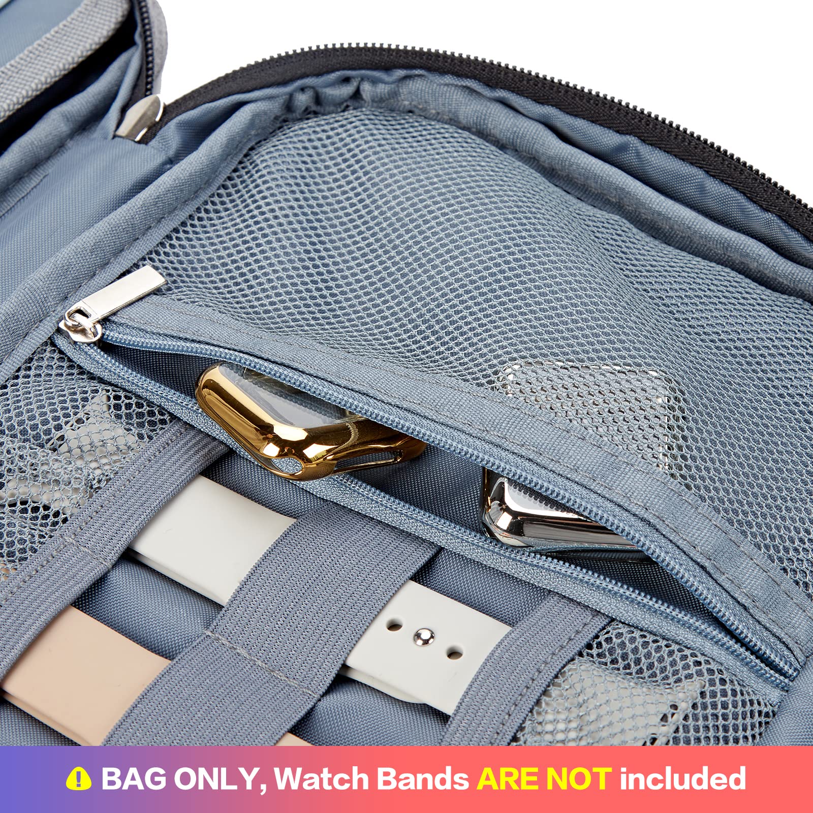 BGTREND Watch Band Storage Case - Holds 32 Watch Straps, Organizer Compatible with Apple Watch Bands & Accessories (Gray) - Perfect for Travel, Home Storage & Watch Collection Organization