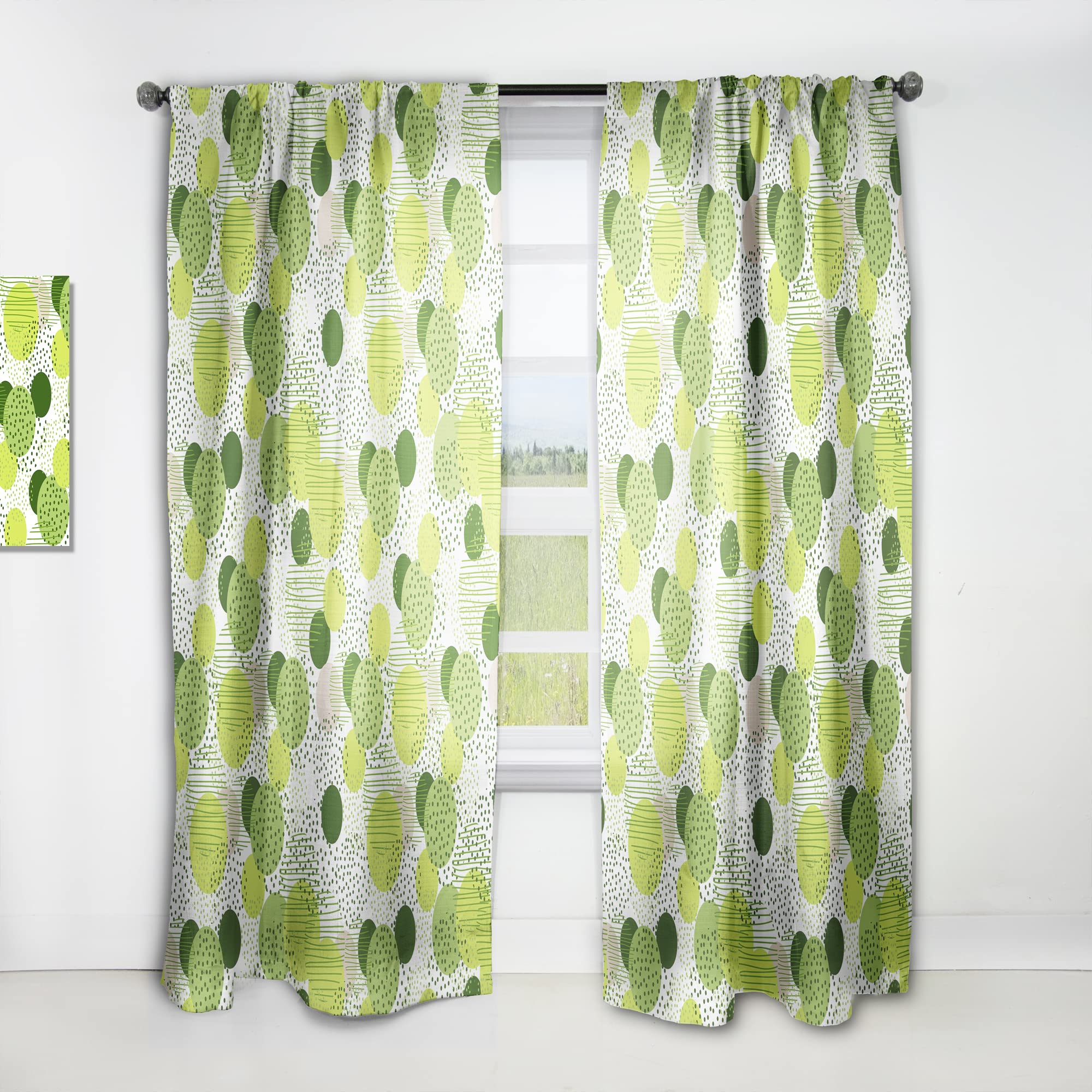 DesignQ Circular Abstract Retro Geometric Thermal Insulated Curtains - Single Panel 52x90 Inches - Blackout Drapes for Bedroom & Living Room - Perfect for Modern Home Decor & Sun Protection