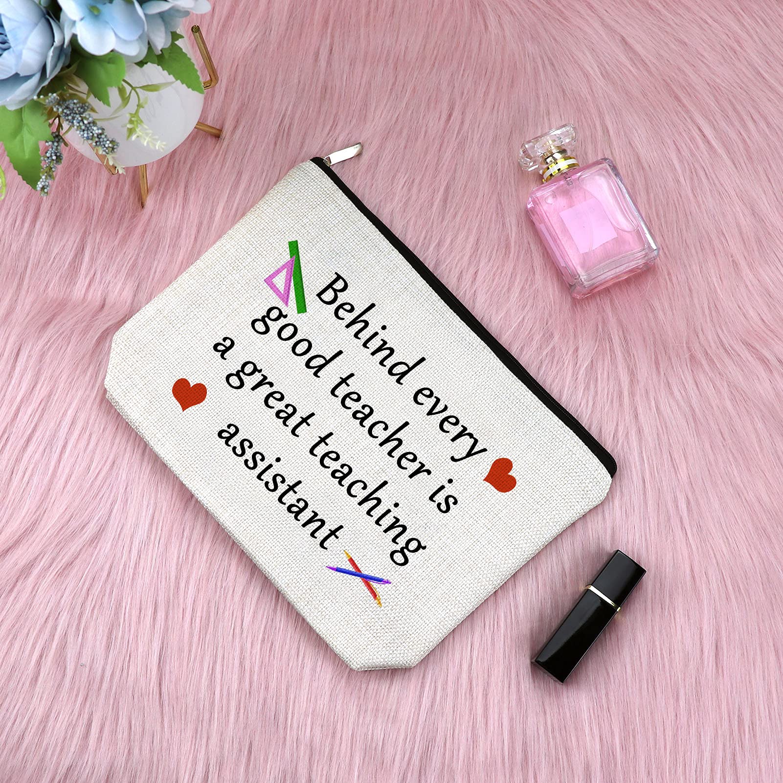 Teacher Appreciation Gift Makeup Bag - Funny Cosmetic Pouch for Women, Perfect End of Term, Retirement & Christmas Gift - Travel Toiletry Organizer for Educators, Teaching Assistants & Professors - Ideal for School, Work & Vacation Use