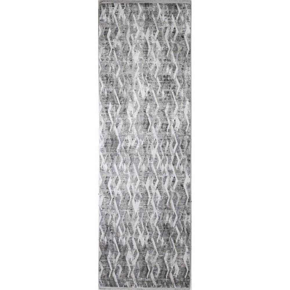 Bashian Collection Luxury Power Loom Viscose & Polyester Area Rug - 2.6’ x 8’ Beige/Grey Runner Rug for Entryway, Living Room, Bedroom - Soft & Durable Home Decor for Modern Interior Design