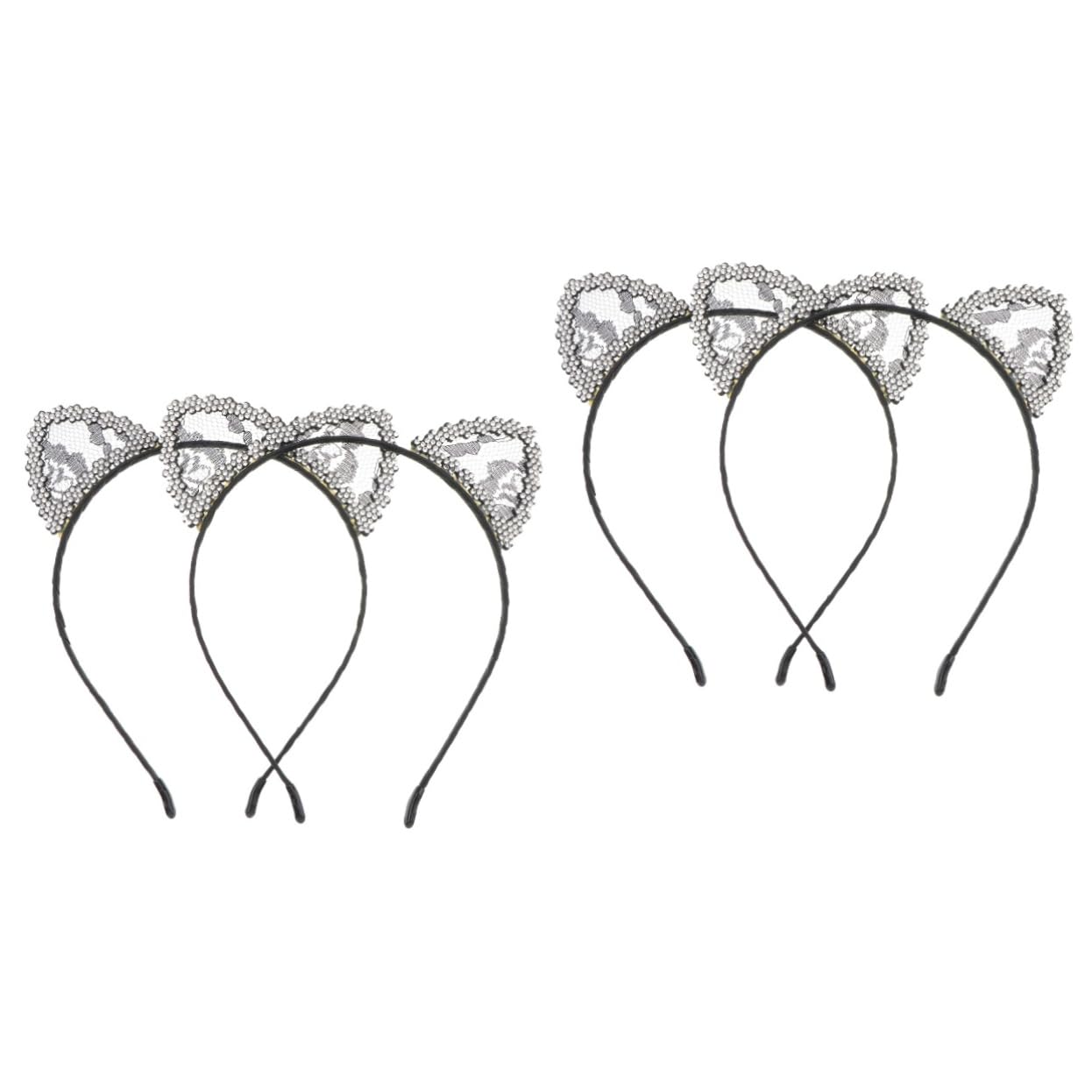 FRCOLOR 4 Pack Rhinestone Headbands for Women - Sparkly Black Hair Bands for Makeup, Prom, Wedding & Special Occasions | Korean Style Hair Accessories for Girls & Women | Perfect for Salon, Spa, Home Use & Party Events