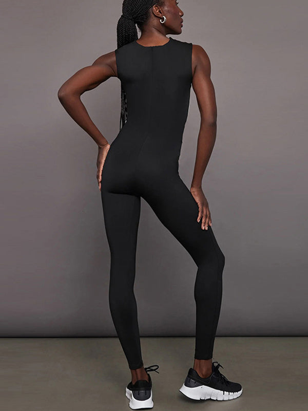 ZASUWA Women's Sexy Twist Hollow Out Back Zipper Elastic Bodycon Jumpsuit - Perfect for Night Out, Club Wear, and Date Night Outfits